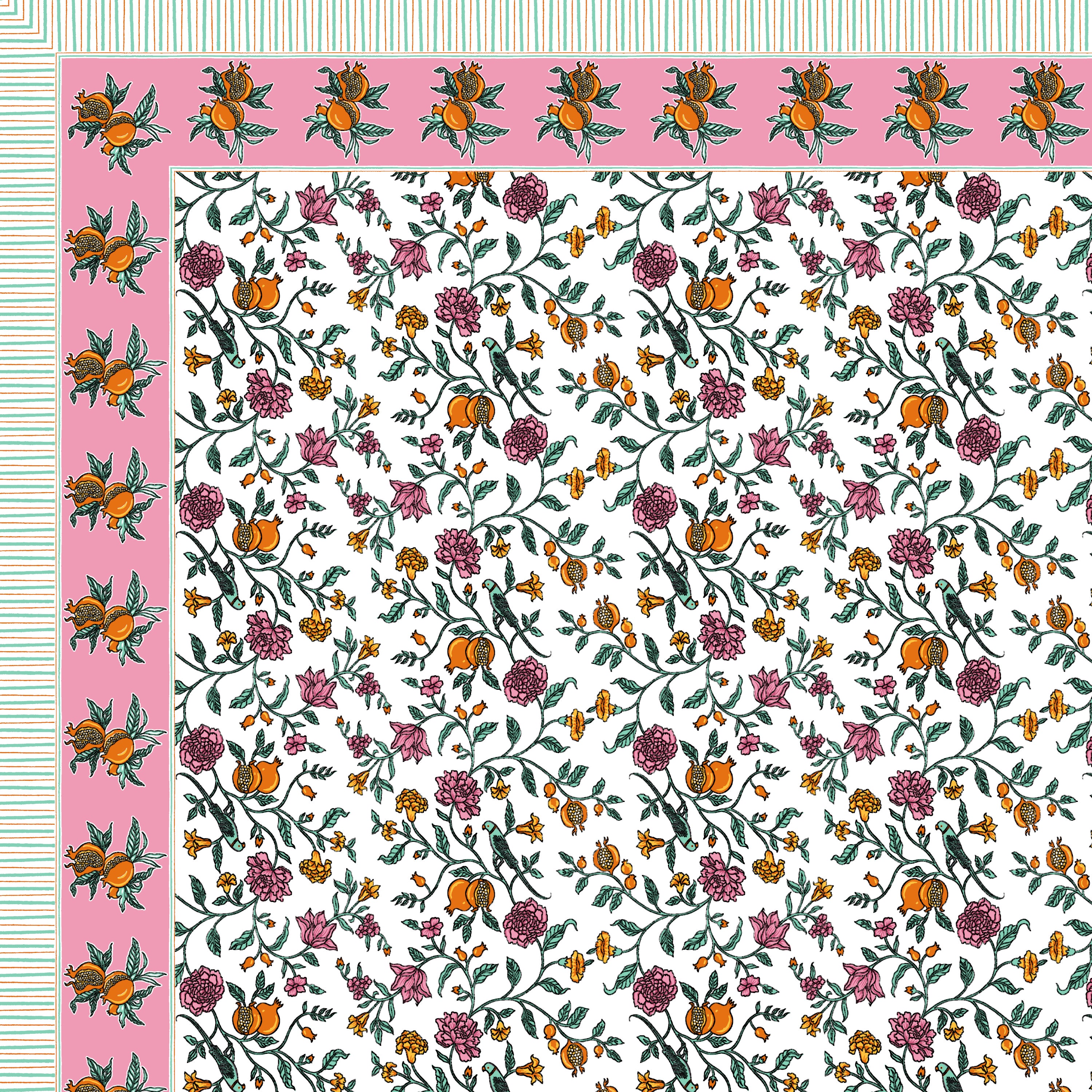 100% COTTON TRADITIONAL  PRINTED SINGLE BEDSHEET ( SIZE 60 X 90 )