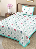 100% COTTON TRADITIONAL  PRINTED SINGLE BEDSHEET ( SIZE 60 X 90 )