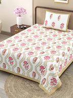 100% COTTON TRADITIONAL  PRINTED SINGLE BEDSHEET ( SIZE 60 X 90 )