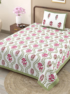 100% COTTON TRADITIONAL  PRINTED SINGLE BEDSHEET ( SIZE 60 X 90 )
