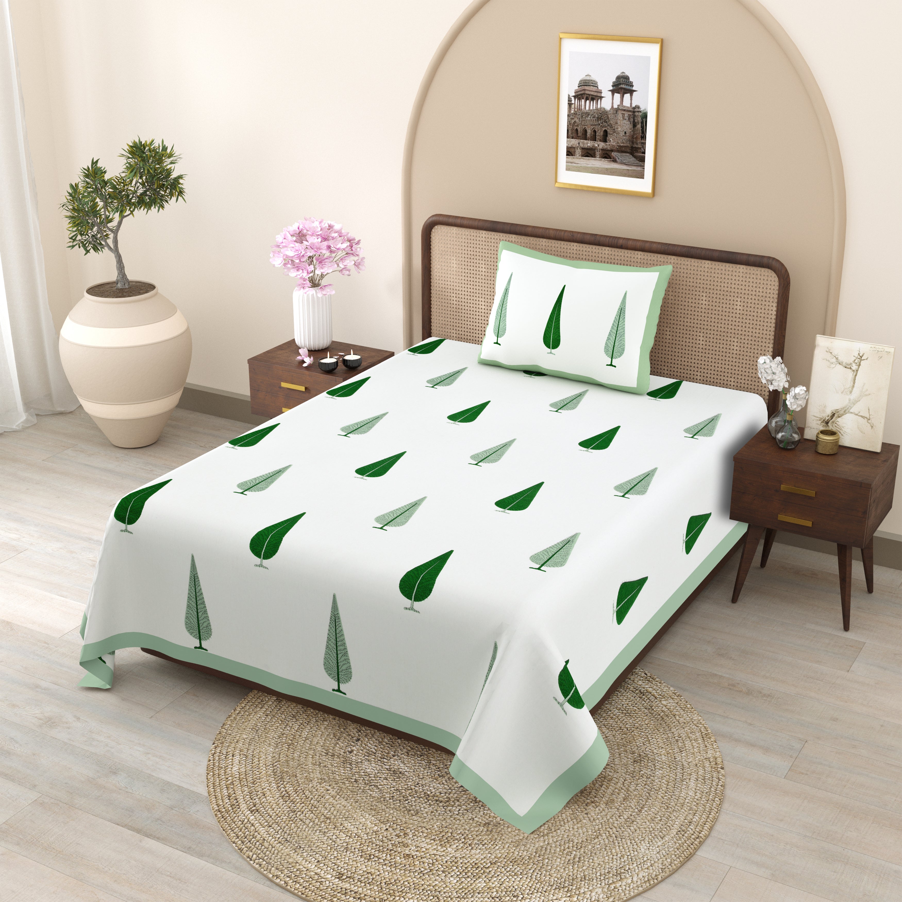 100% COTTON TRADITIONAL  PRINTED SINGLE BEDSHEET ( SIZE 60 X 90 )