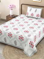 100% COTTON TRADITIONAL  PRINTED SINGLE BEDSHEET ( SIZE 60 X 90 )