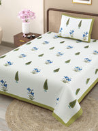 100% COTTON TRADITIONAL  PRINTED SINGLE BEDSHEET ( SIZE 60 X 90 )