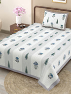 100% COTTON TRADITIONAL  PRINTED SINGLE BEDSHEET ( SIZE 60 X 90 )
