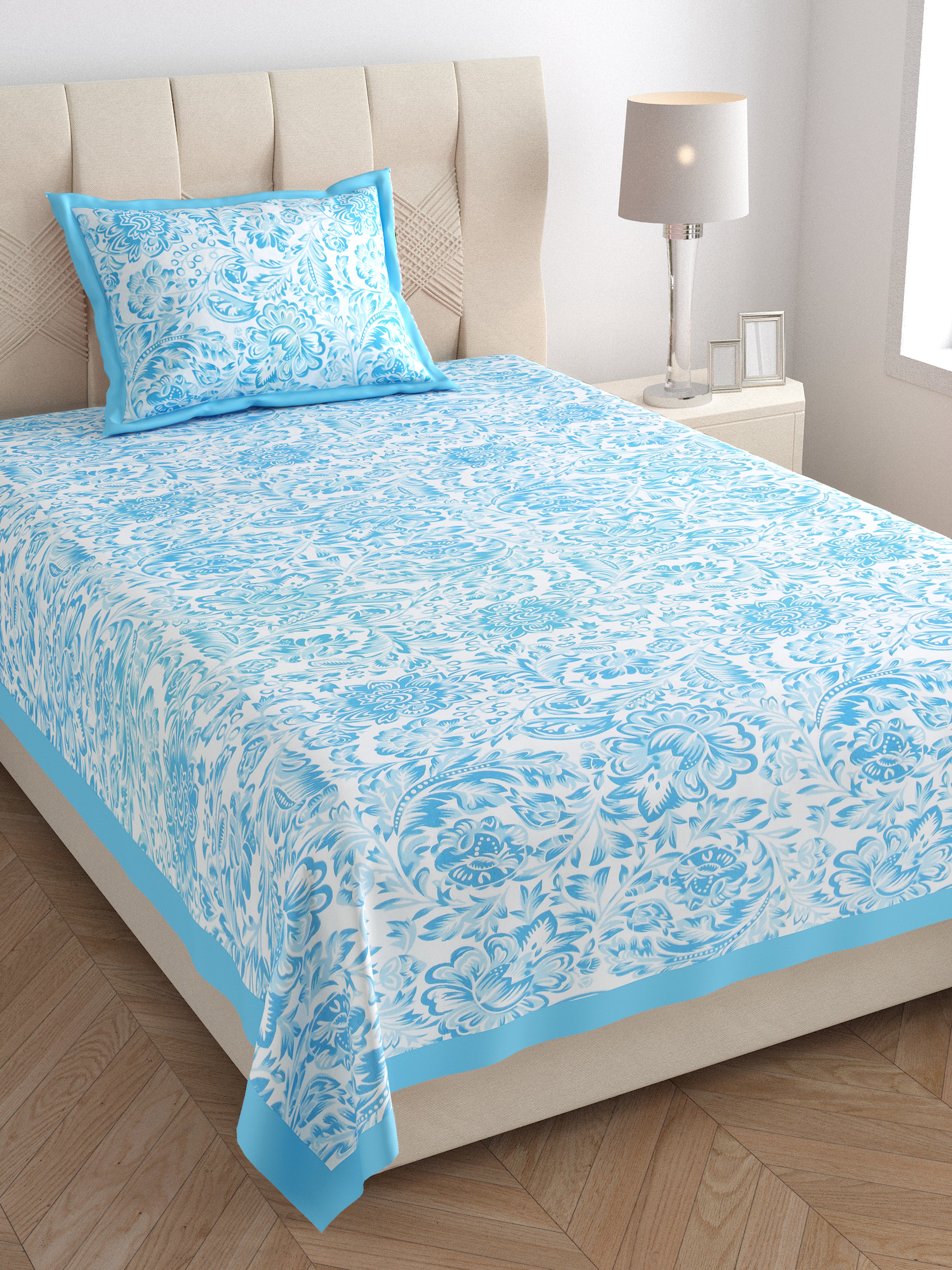 100% COTTON TRADITIONAL  PRINTED SINGLE BEDSHEET ( SIZE 60 X 90 )