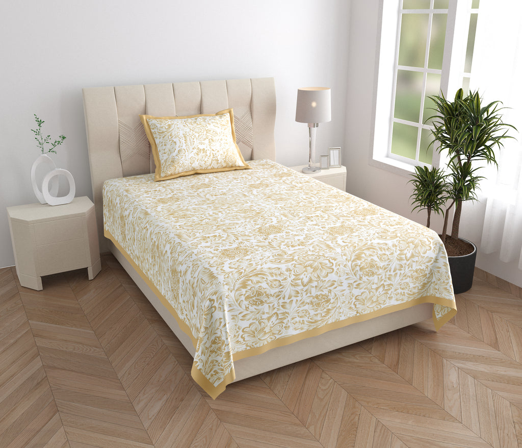 100% COTTON TRADITIONAL  PRINTED SINGLE BEDSHEET ( SIZE 60 X 90 )