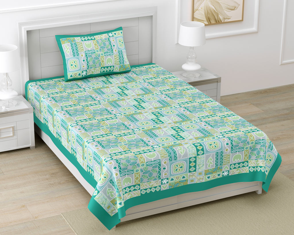 100% COTTON TRADITIONAL  PRINTED SINGLE BEDSHEET ( SIZE 60 X 90 )