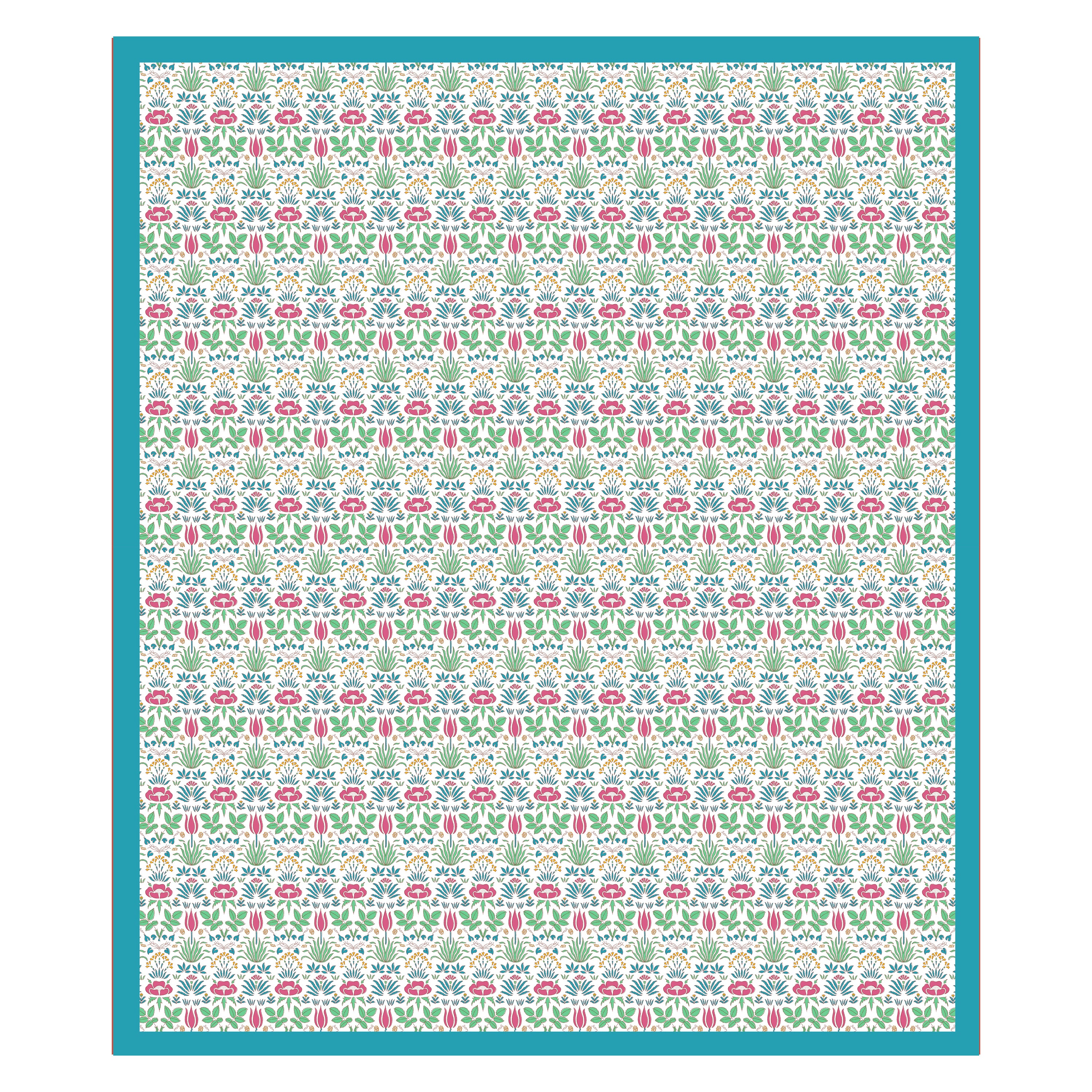 100% Cotton Traditional Floral Printed Bedsheet Multicolor ( Size 100 X 108 )