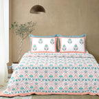 100% Cotton Traditional Floral Printed Bedsheet Multicolor ( Size 100 X 108 )
