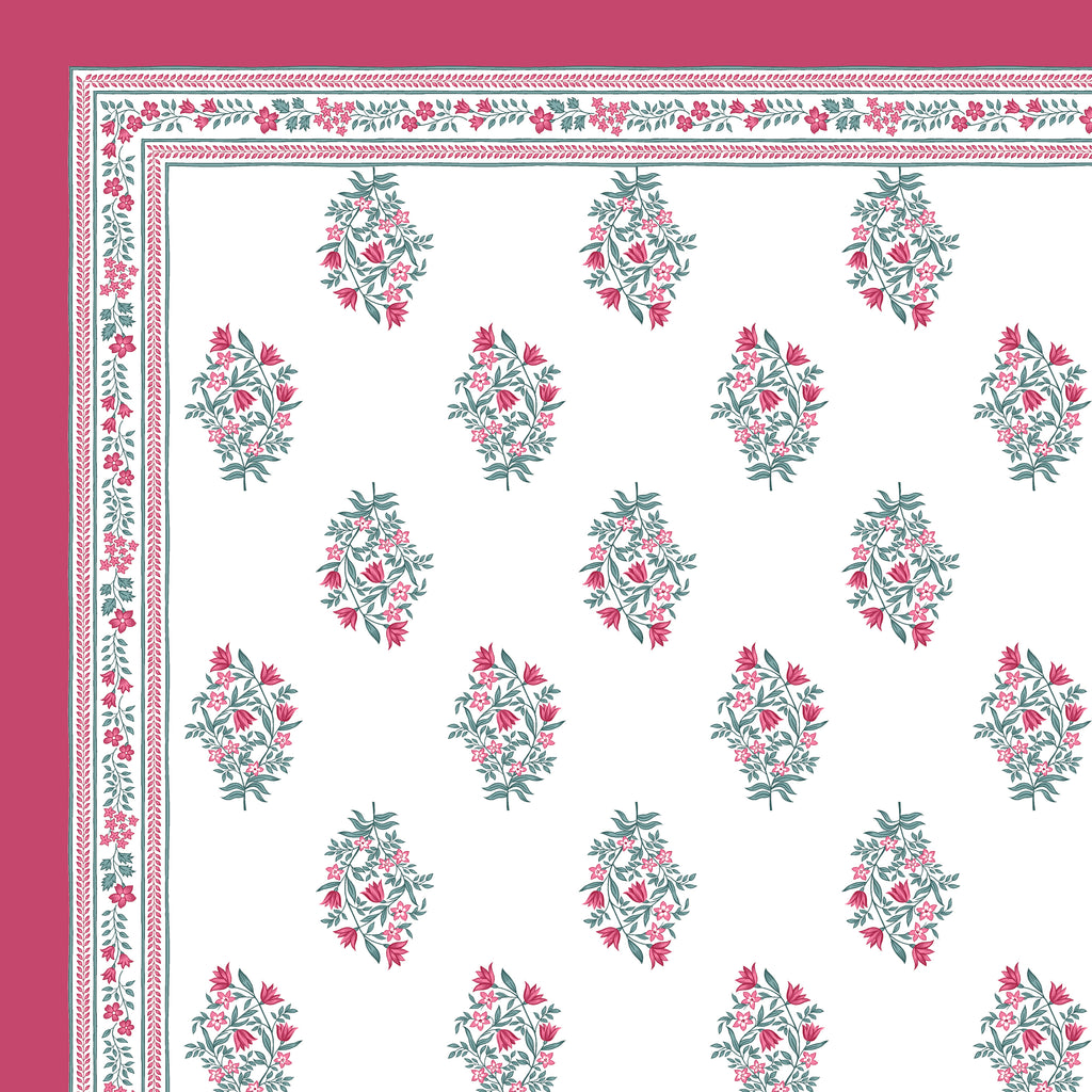 100% Cotton Traditional Floral Printed Bedsheet Multicolor ( Size 100 X 108 )