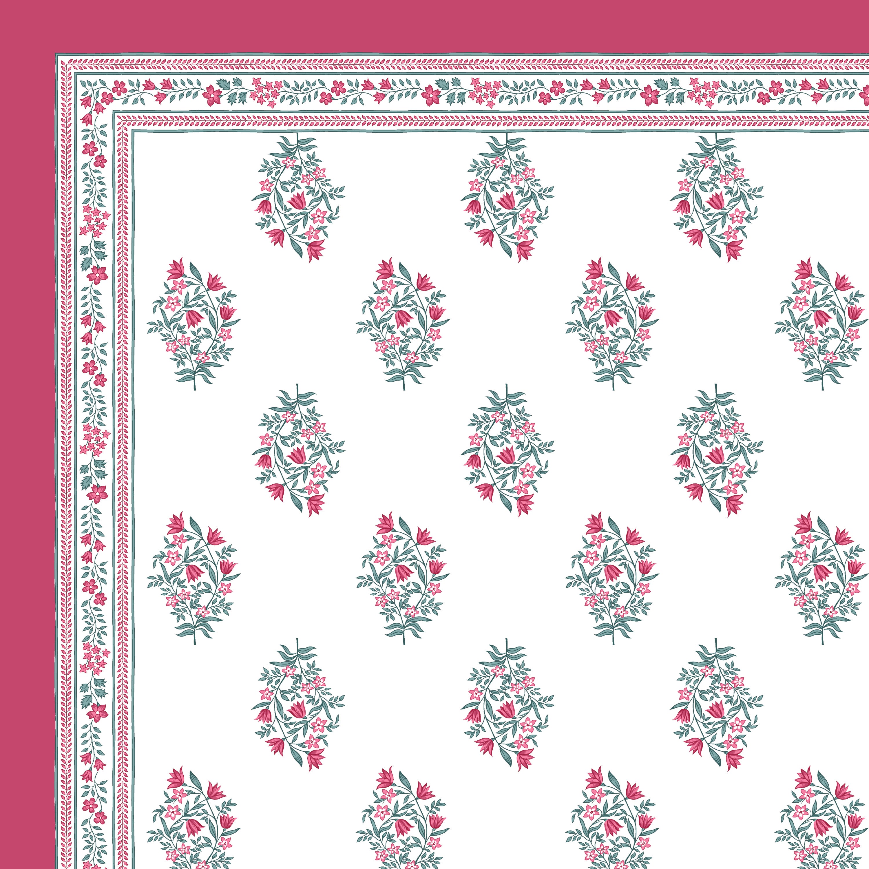 100% Cotton Traditional Floral Printed Bedsheet Multicolor ( Size 100 X 108 )