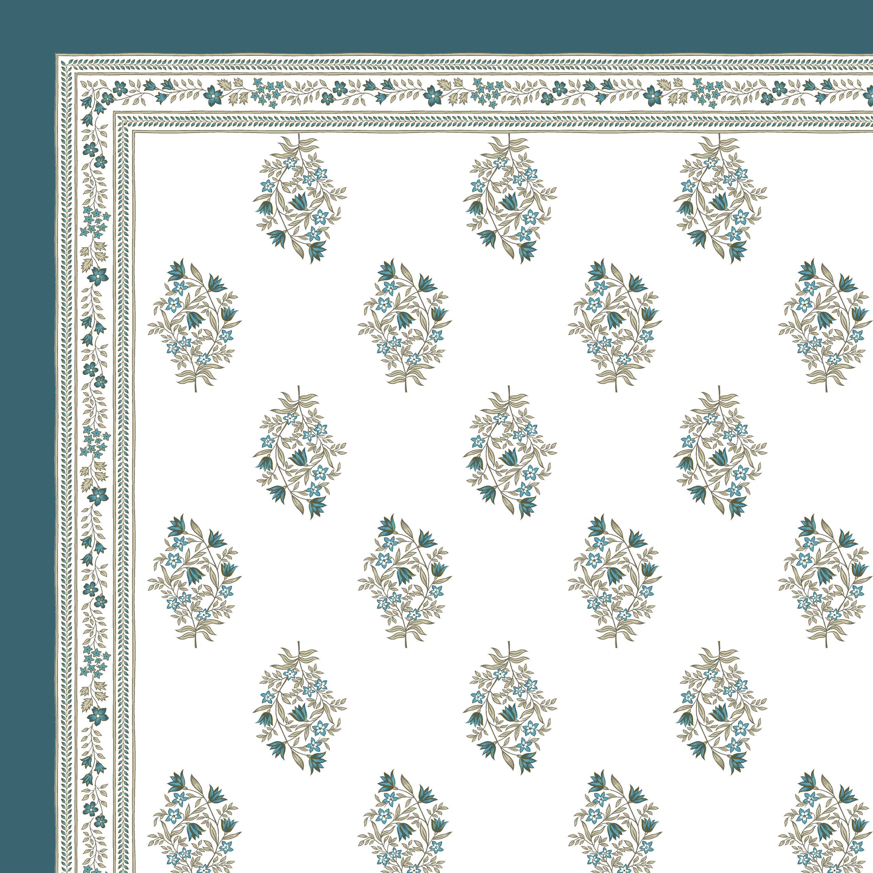 100% Cotton Traditional Floral Printed Bedsheet Multicolor ( Size 100 X 108 )