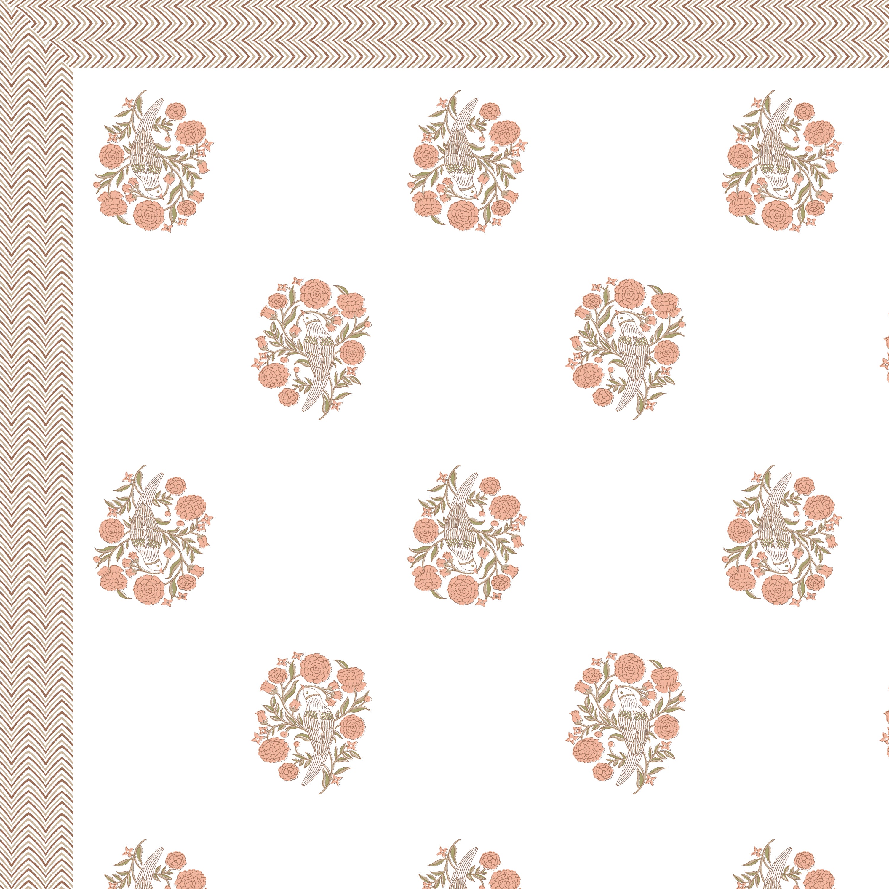 100% Cotton Traditional Floral Printed Bedsheet Multicolor ( Size 100 X 108 )