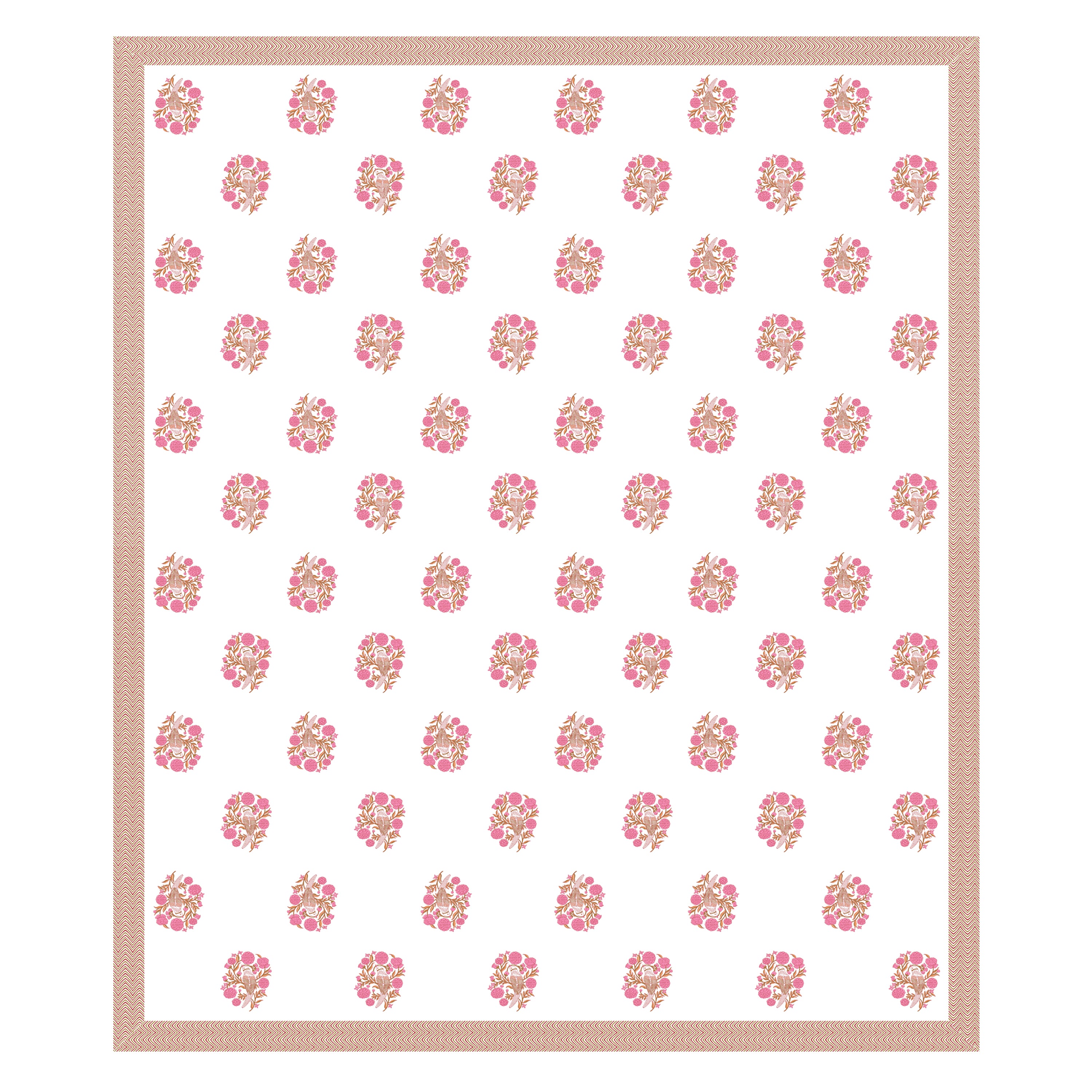 100% Cotton Traditional Floral Printed Bedsheet Multicolor ( Size 100 X 108 )