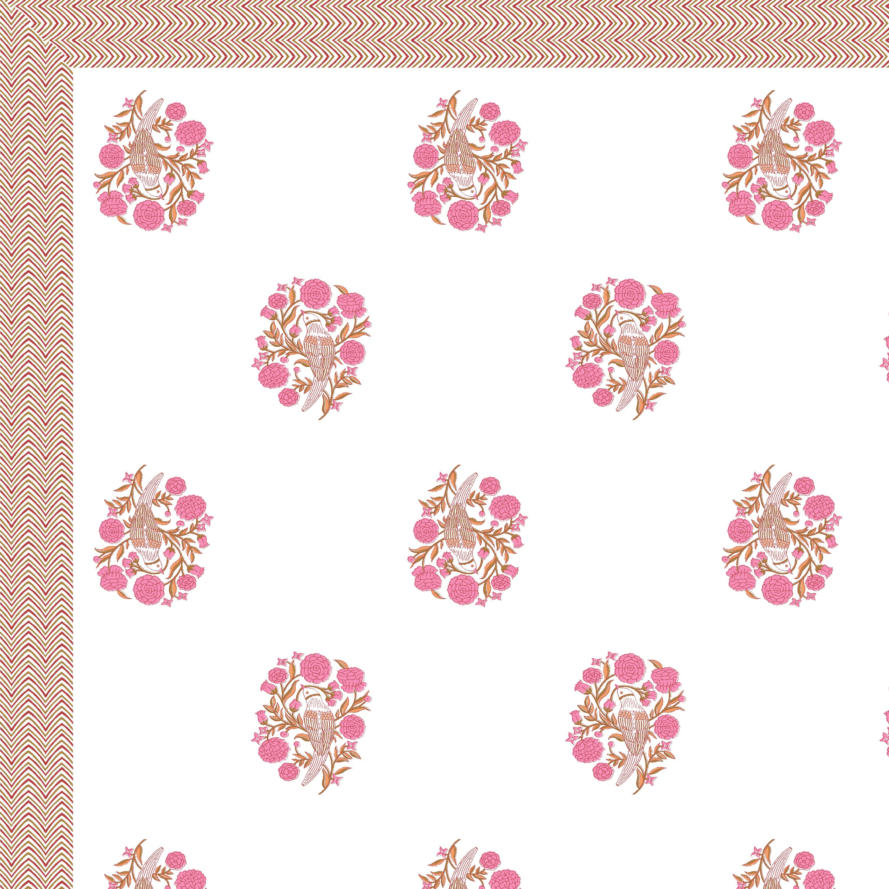 100% Cotton Traditional Floral Printed Bedsheet Multicolor ( Size 100 X 108 )