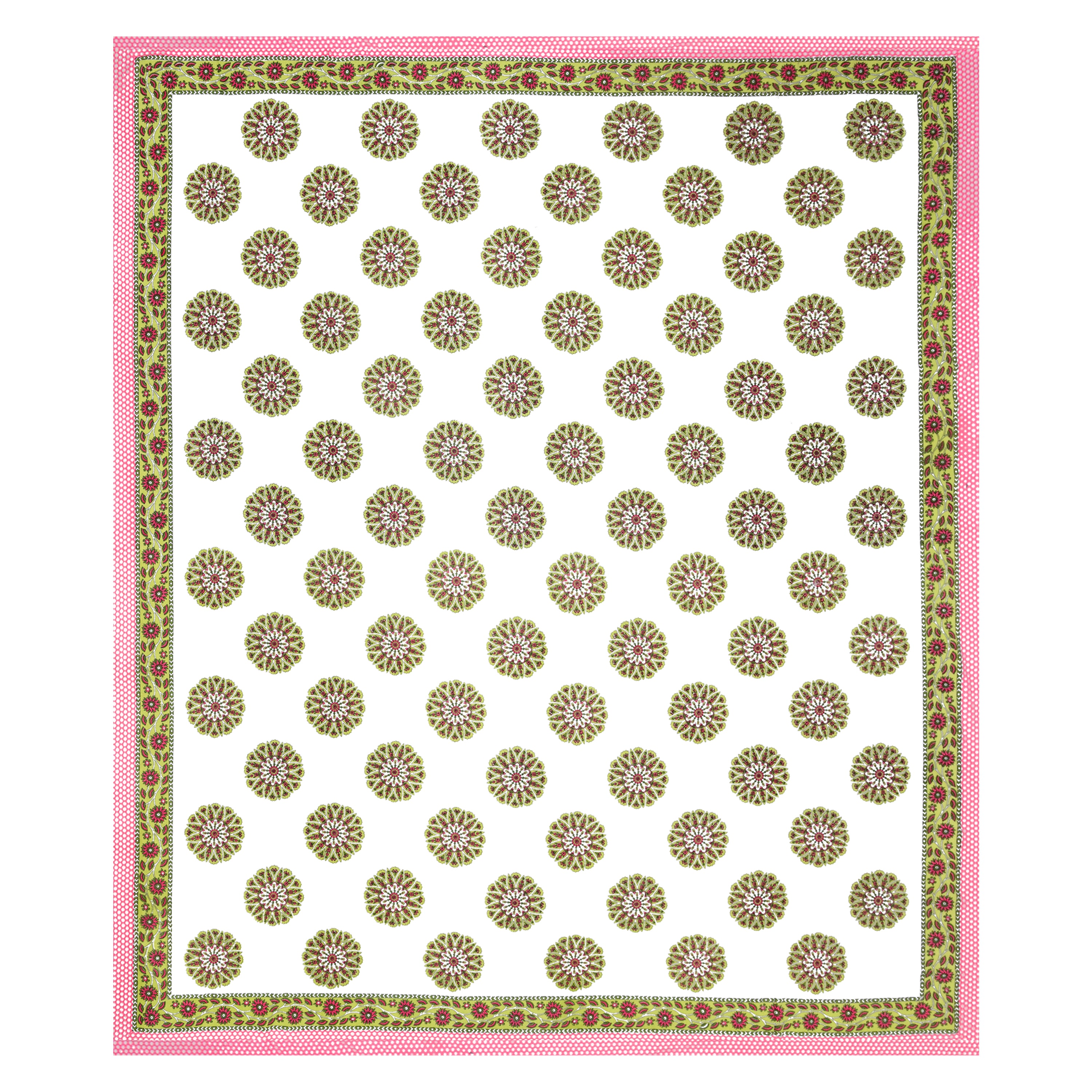 100% Cotton Traditional Floral Printed Bedsheet Multicolor ( Size 100 X 108 )