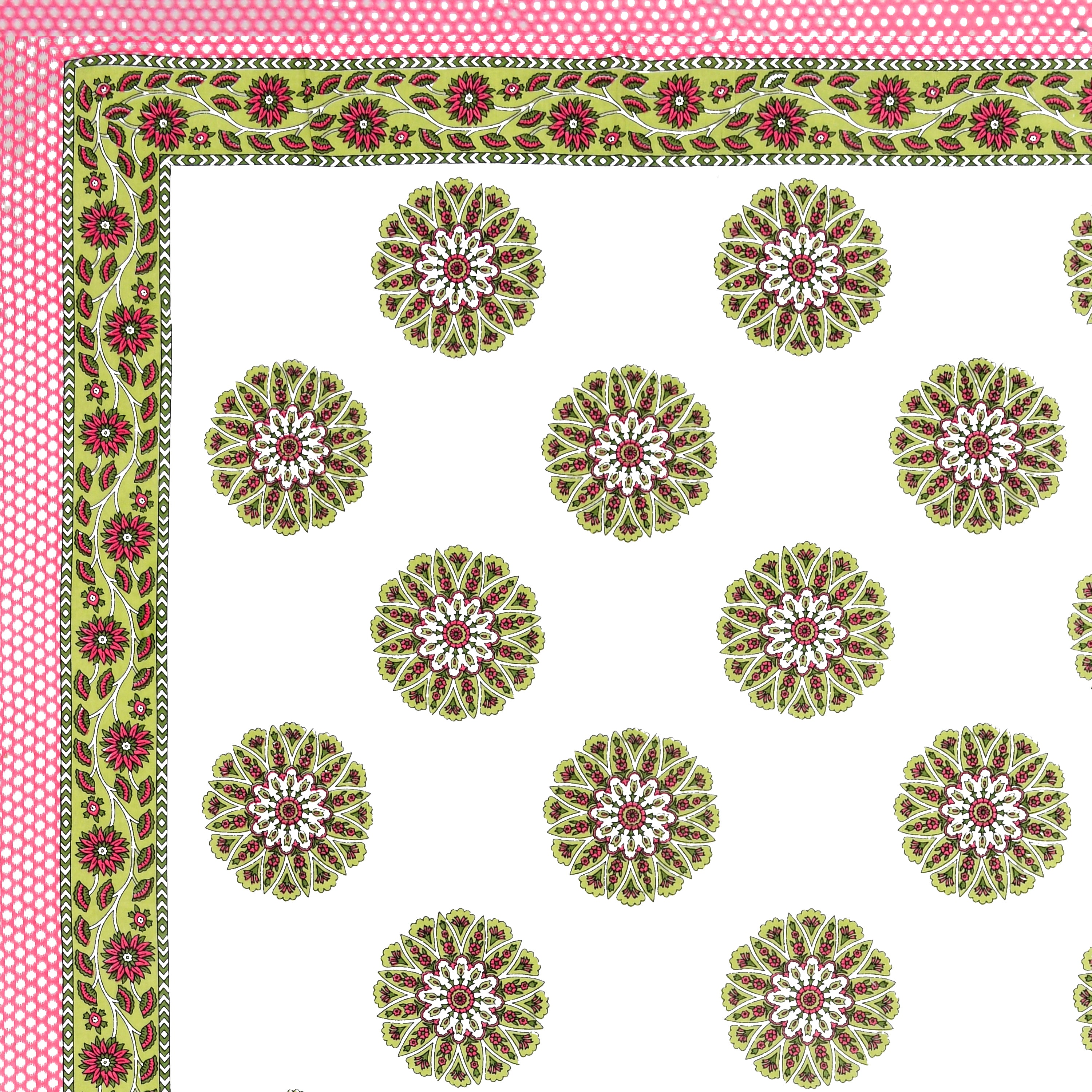 100% Cotton Traditional Floral Printed Bedsheet Multicolor ( Size 100 X 108 )