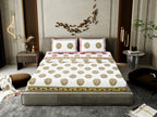 100% Cotton Traditional Floral Printed Bedsheet Multicolor ( Size 100 X 108 )