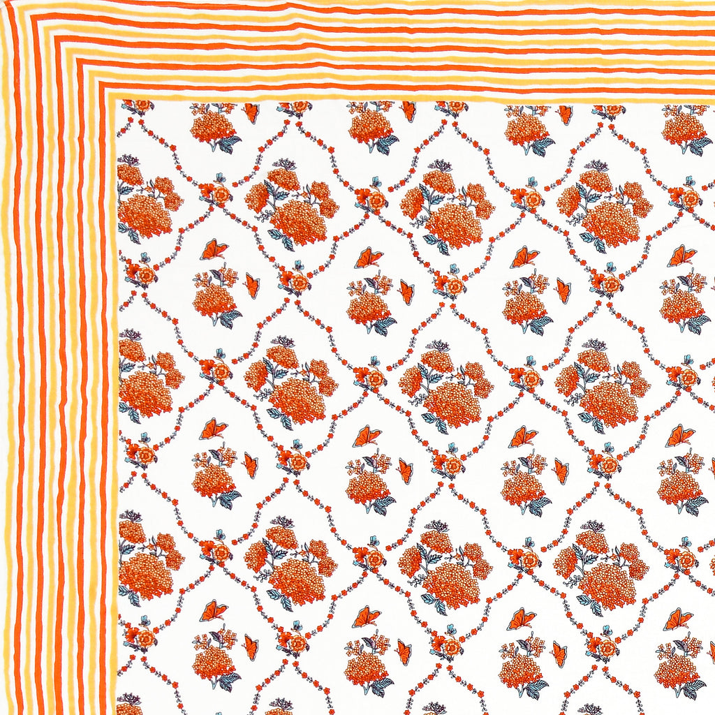 100% Cotton Traditional Floral Printed Bedsheet Multicolor ( Size 100 X 108 )