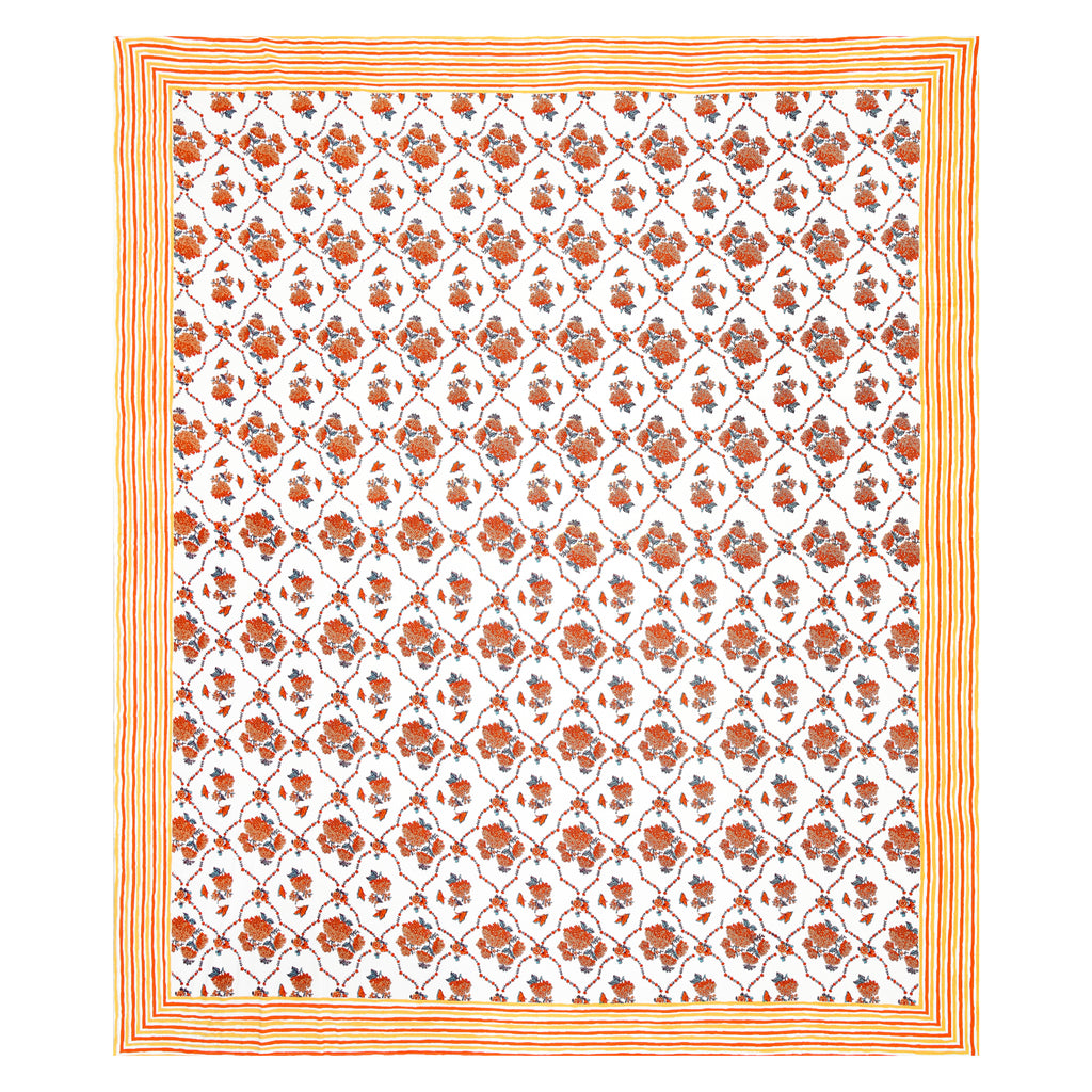 100% Cotton Traditional Floral Printed Bedsheet Multicolor ( Size 100 X 108 )