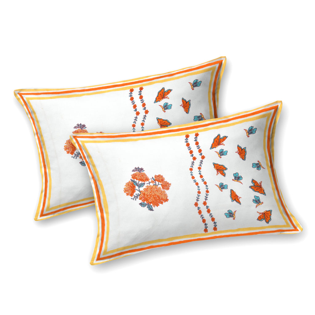 100% Cotton Traditional Floral Printed Bedsheet Multicolor ( Size 100 X 108 )