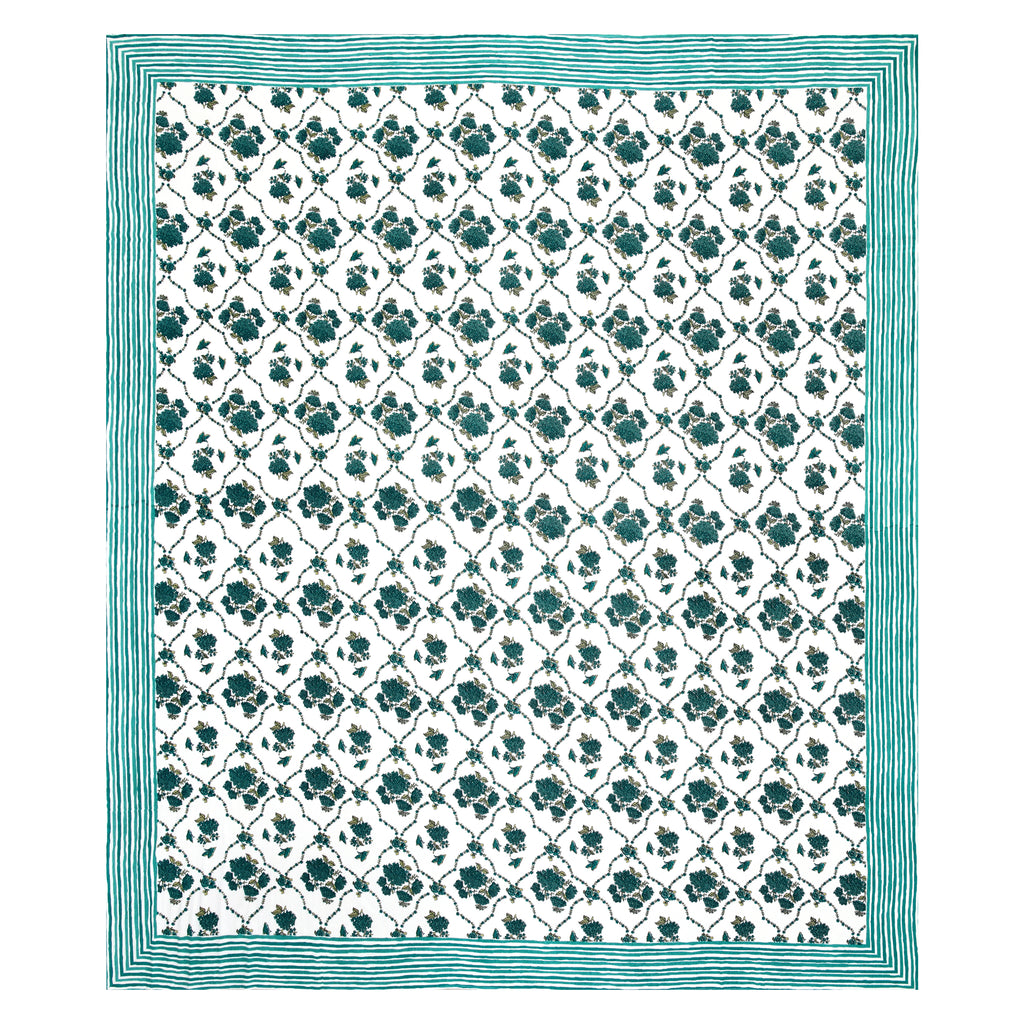 100% Cotton Traditional Floral Printed Bedsheet Multicolor ( Size 100 X 108 )