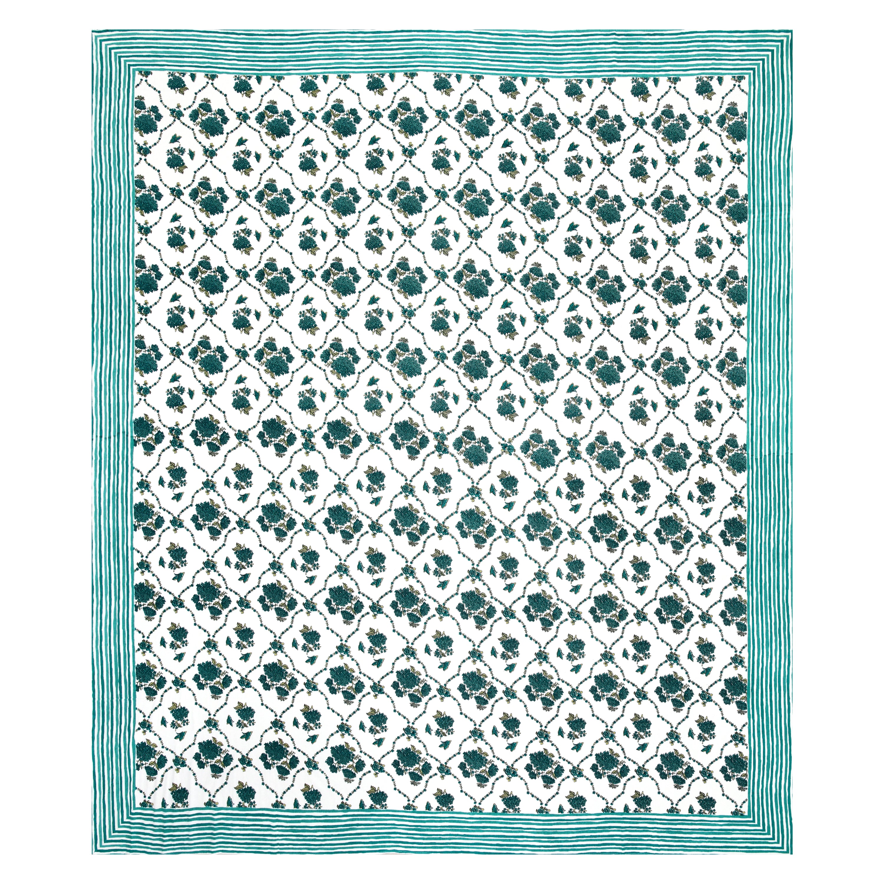 100% Cotton Traditional Floral Printed Bedsheet Multicolor ( Size 100 X 108 )