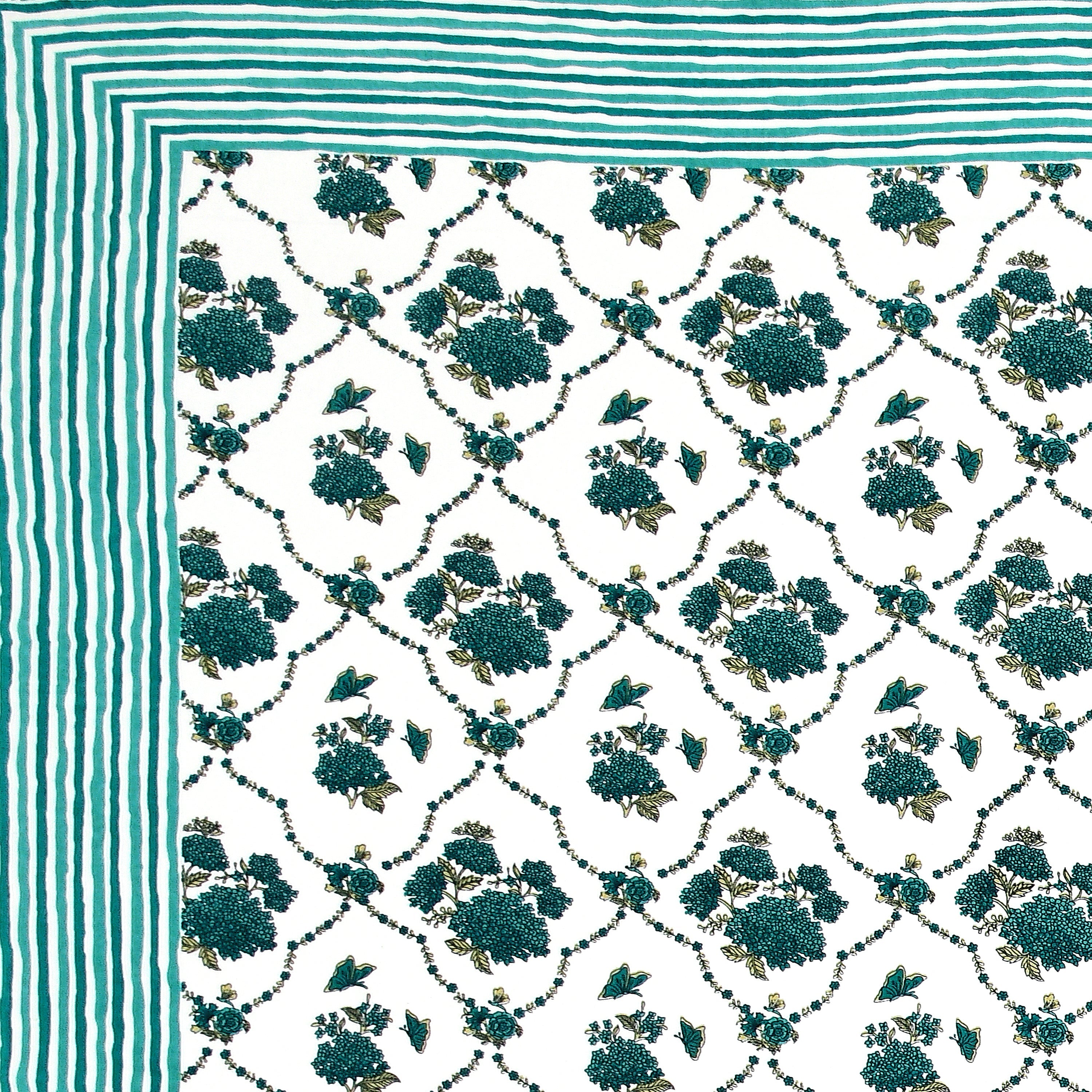 100% Cotton Traditional Floral Printed Bedsheet Multicolor ( Size 100 X 108 )