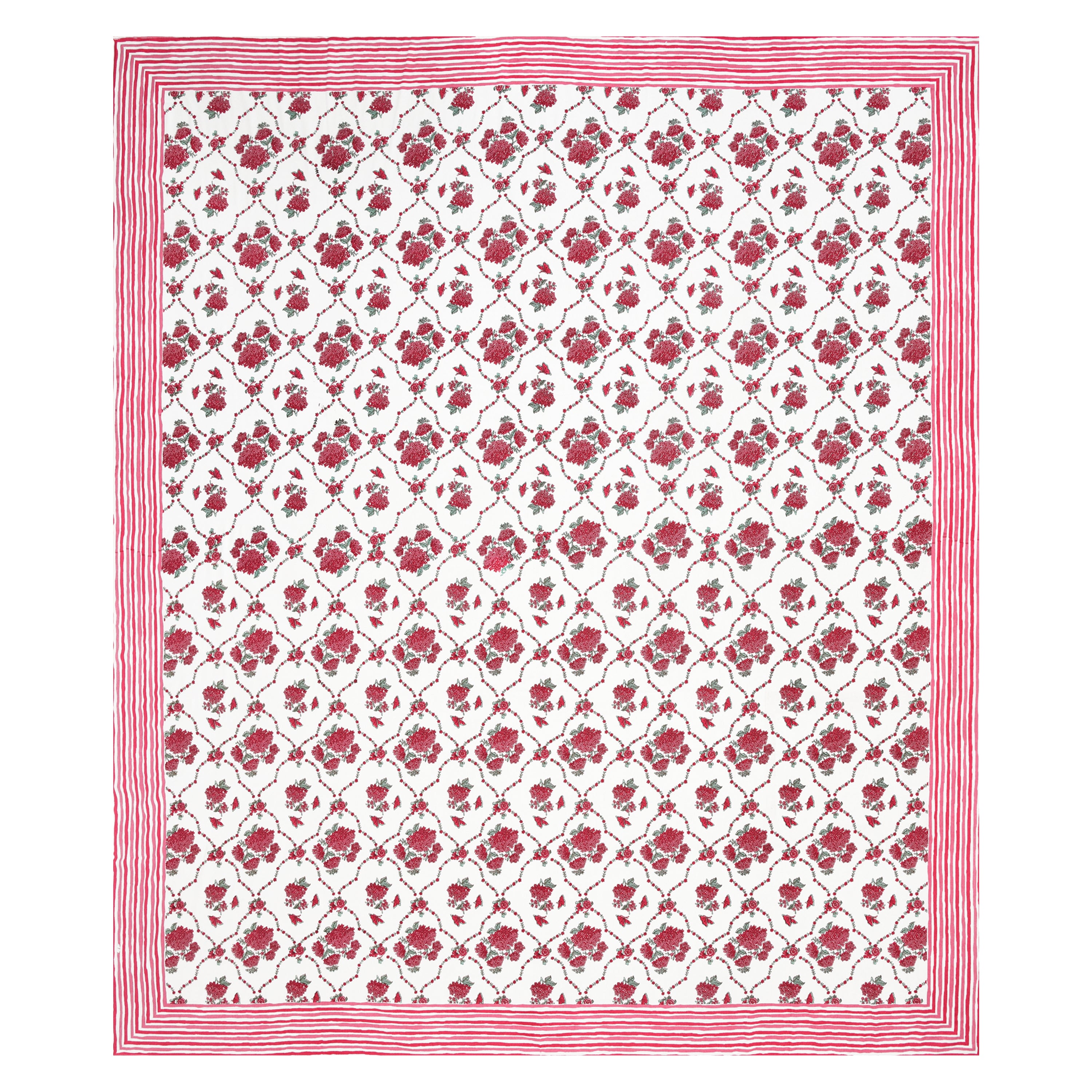 100% Cotton Traditional Floral Printed Bedsheet Multicolor ( Size 100 X 108 )