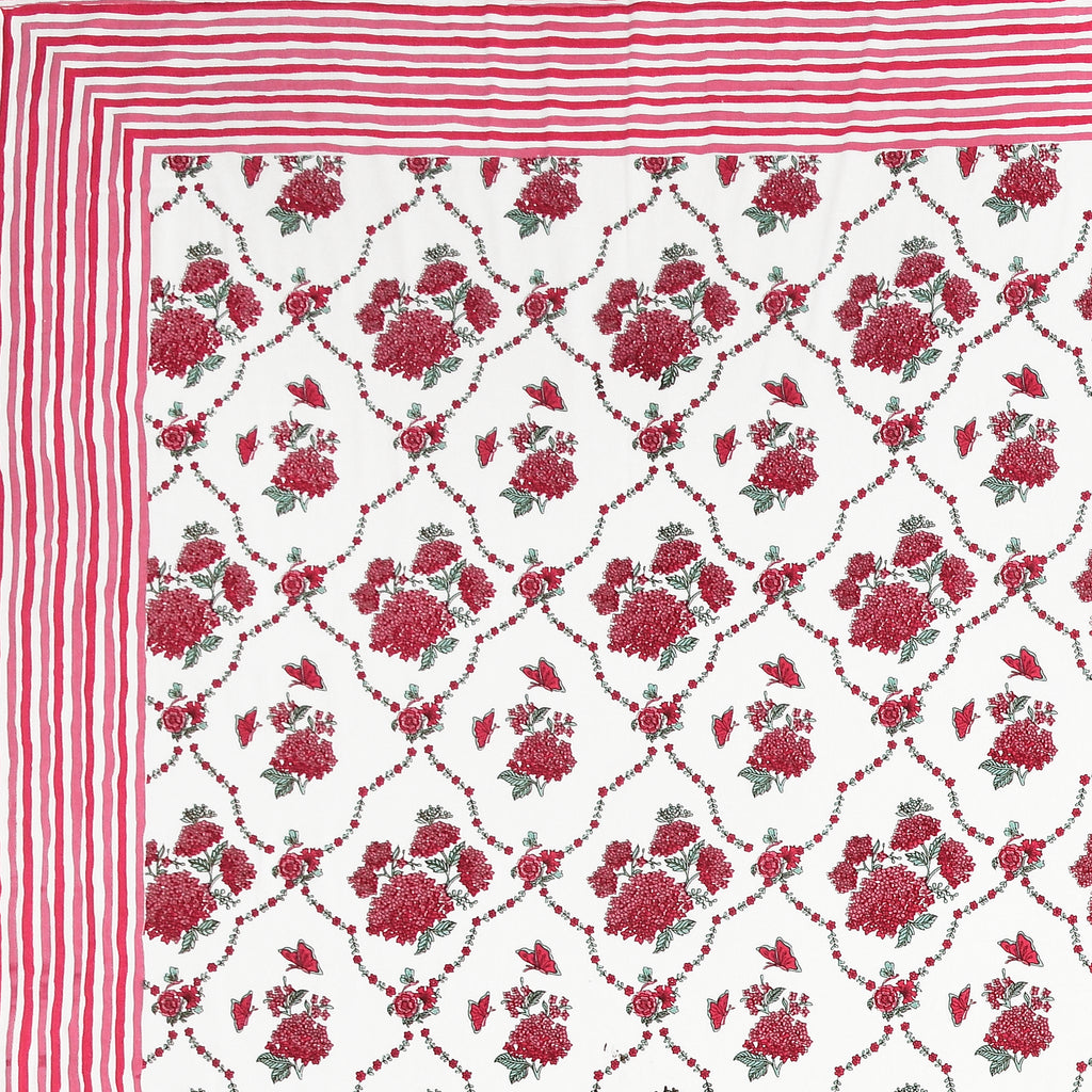 100% Cotton Traditional Floral Printed Bedsheet Multicolor ( Size 100 X 108 )