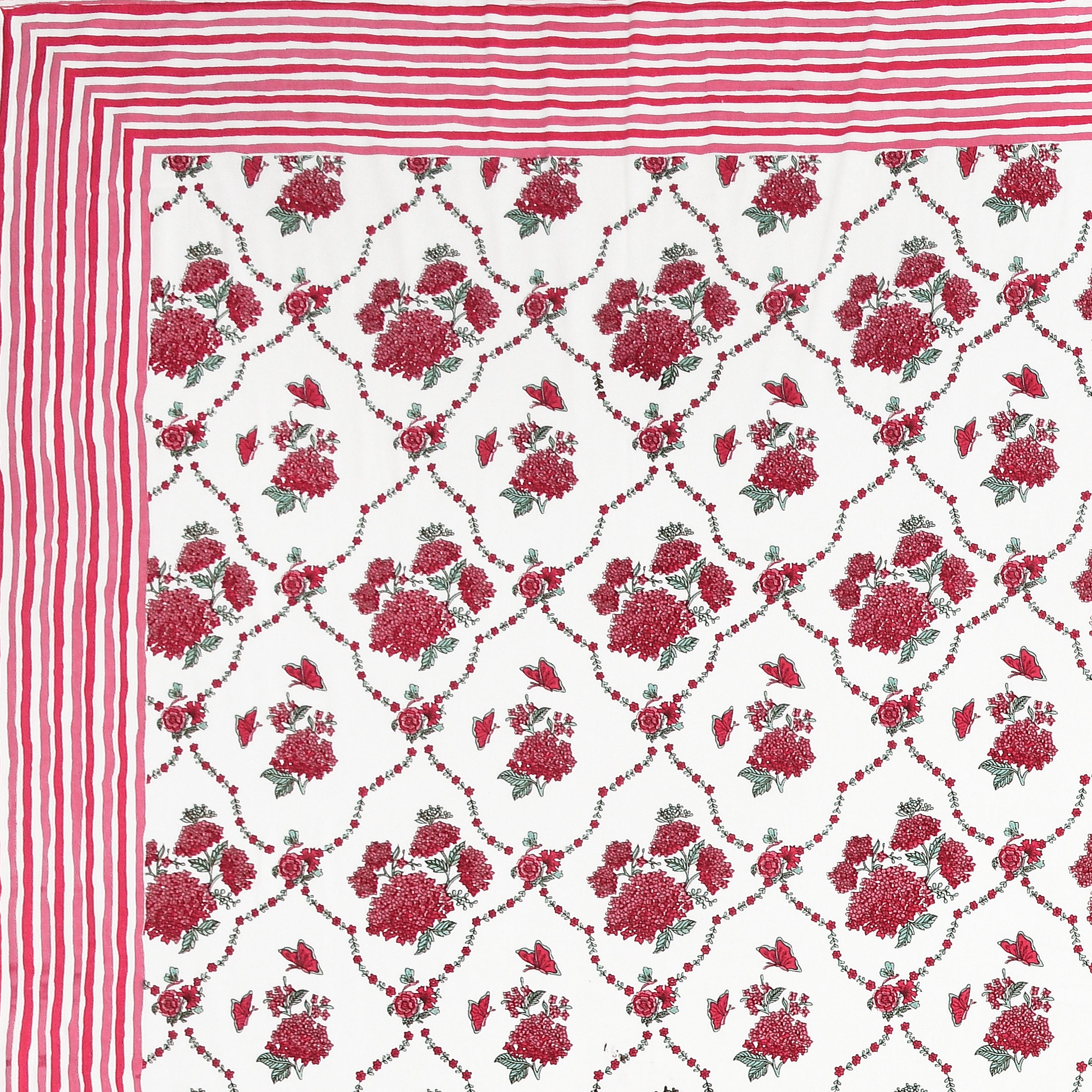 100% Cotton Traditional Floral Printed Bedsheet Multicolor ( Size 100 X 108 )