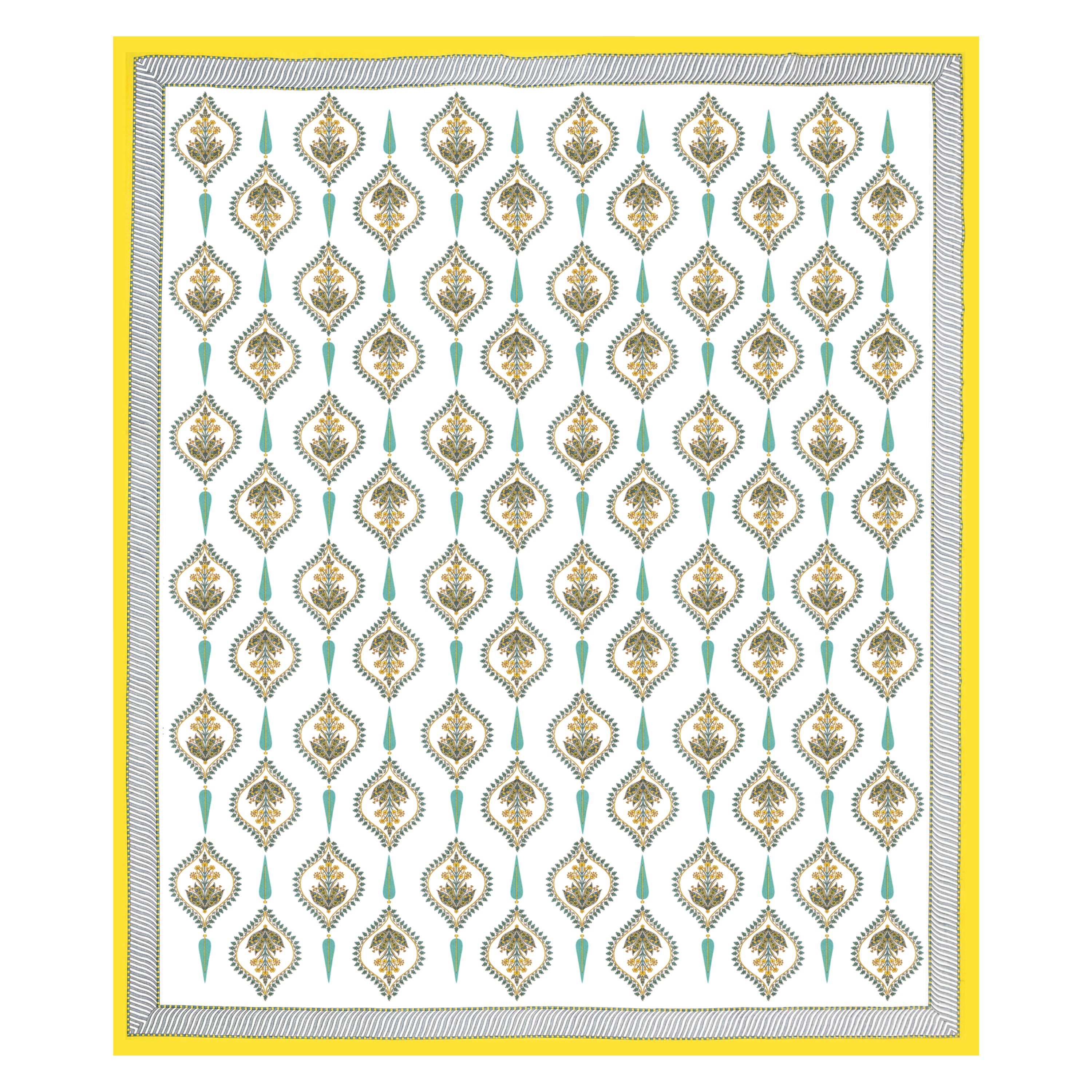 100% Cotton Traditional Floral Printed Bedsheet Multicolor ( Size 100 X 108 )