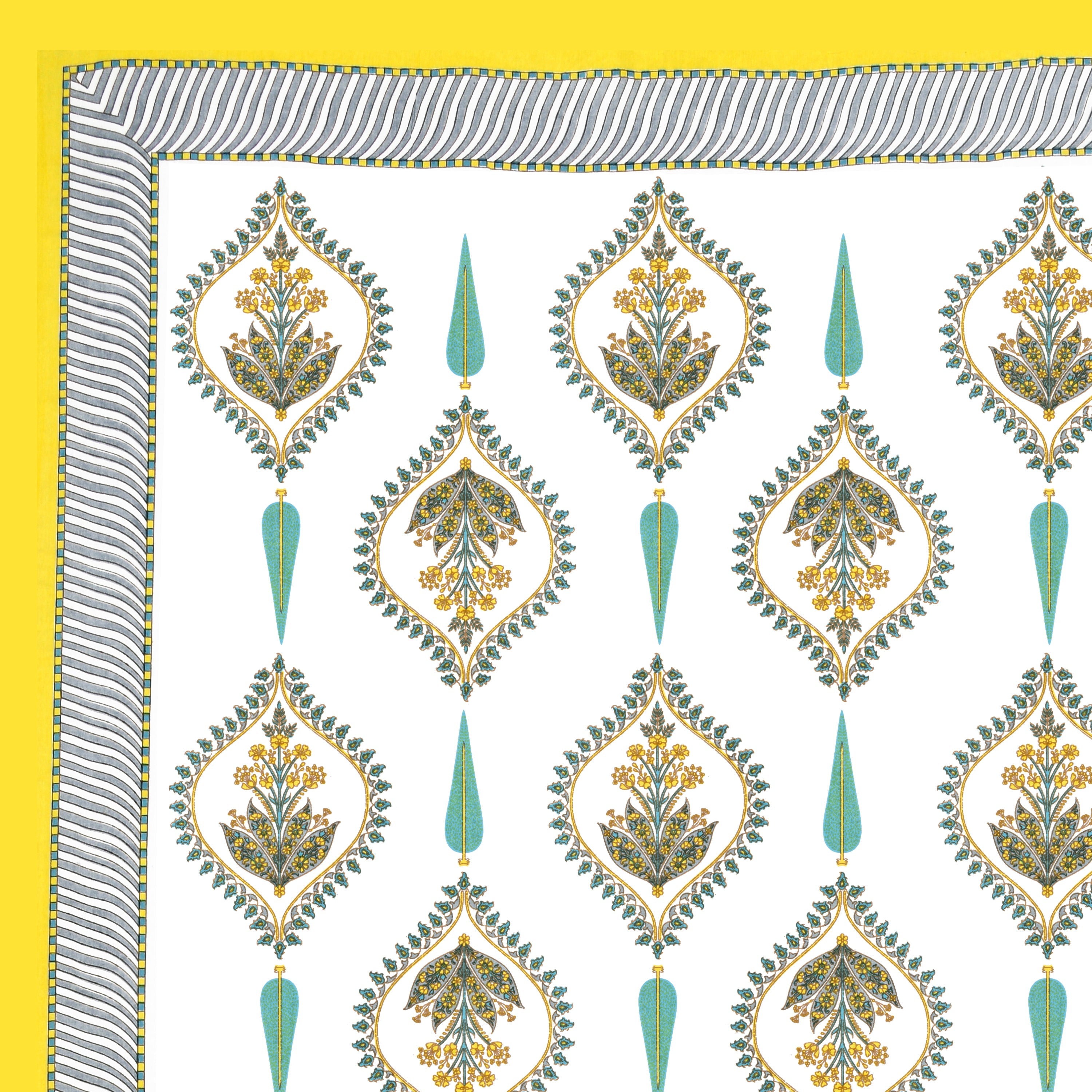 100% Cotton Traditional Floral Printed Bedsheet Multicolor ( Size 100 X 108 )