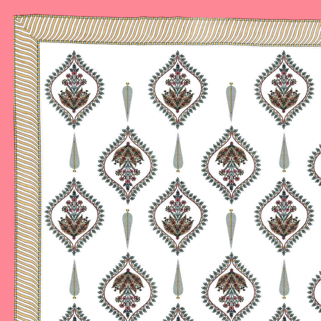 100% Cotton Traditional Floral Printed Bedsheet Multicolor ( Size 100 X 108 )