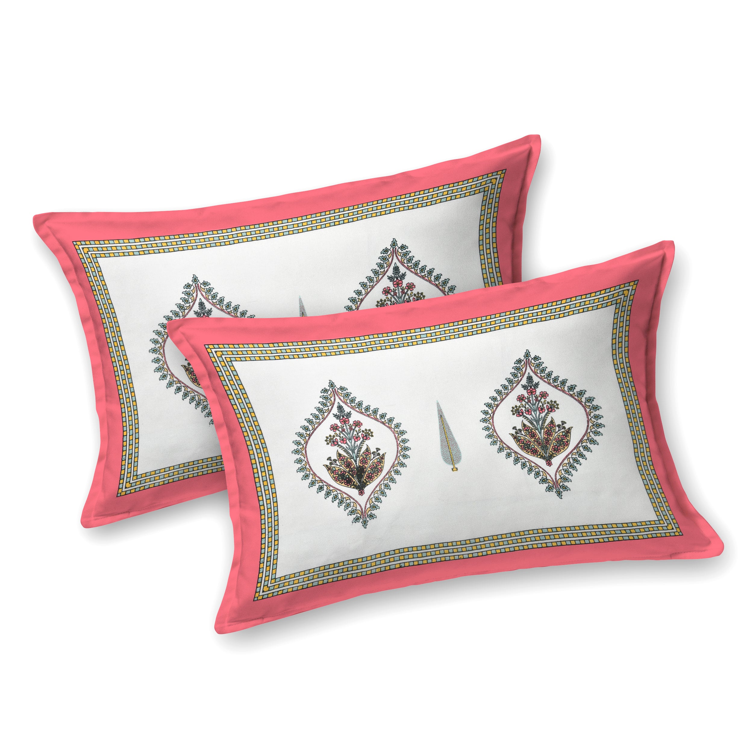 100% Cotton Traditional Floral Printed Bedsheet Multicolor ( Size 100 X 108 )