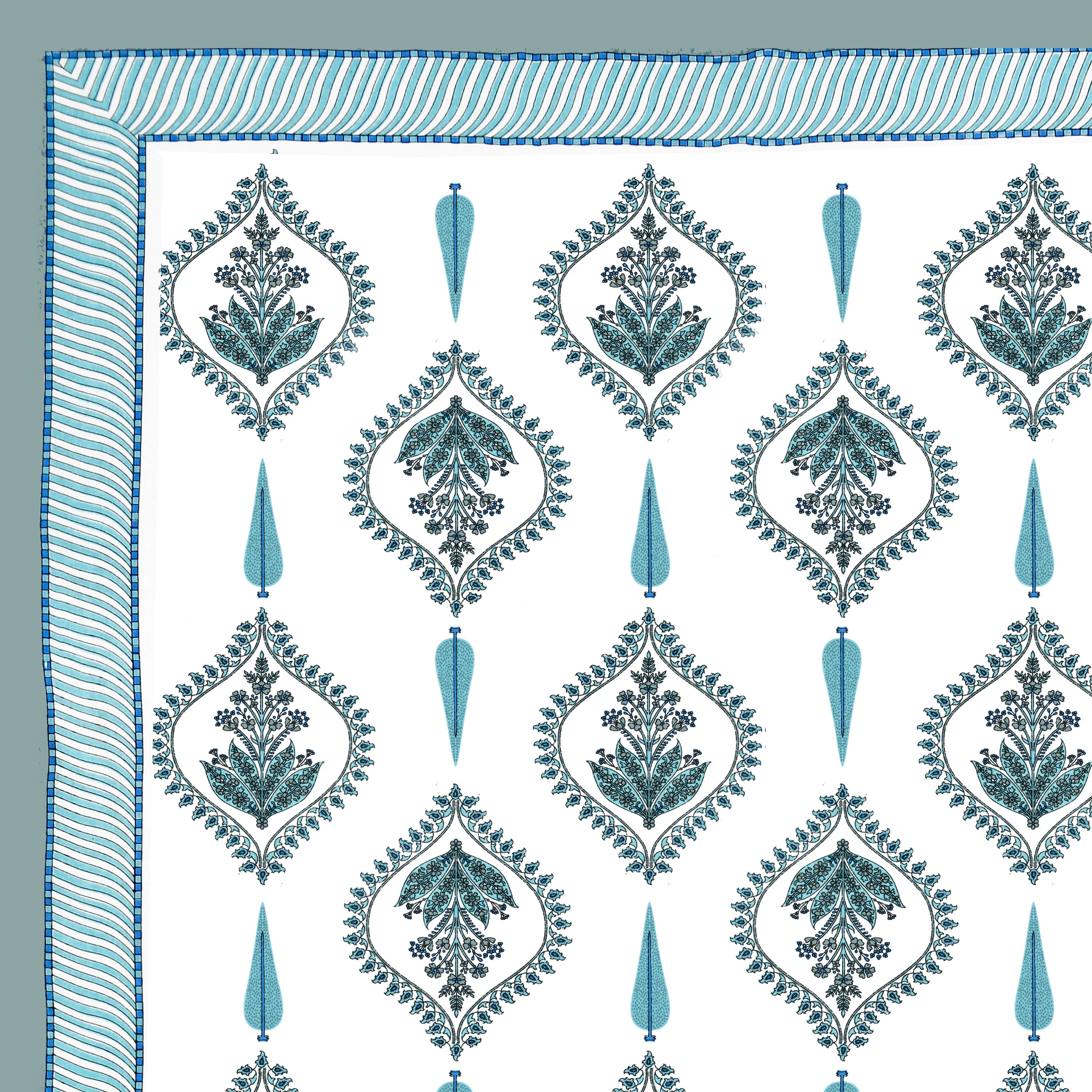 100% Cotton Traditional Floral Printed Bedsheet Multicolor ( Size 100 X 108 )