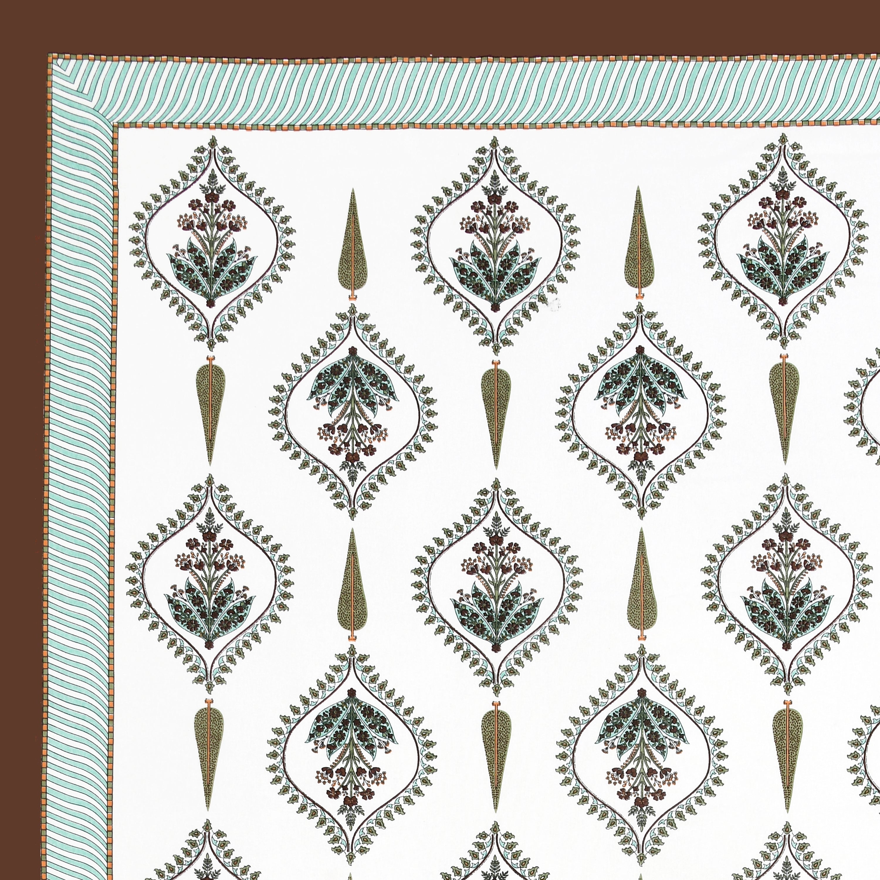 100% Cotton Traditional Floral Printed Bedsheet Multicolor ( Size 100 X 108 )