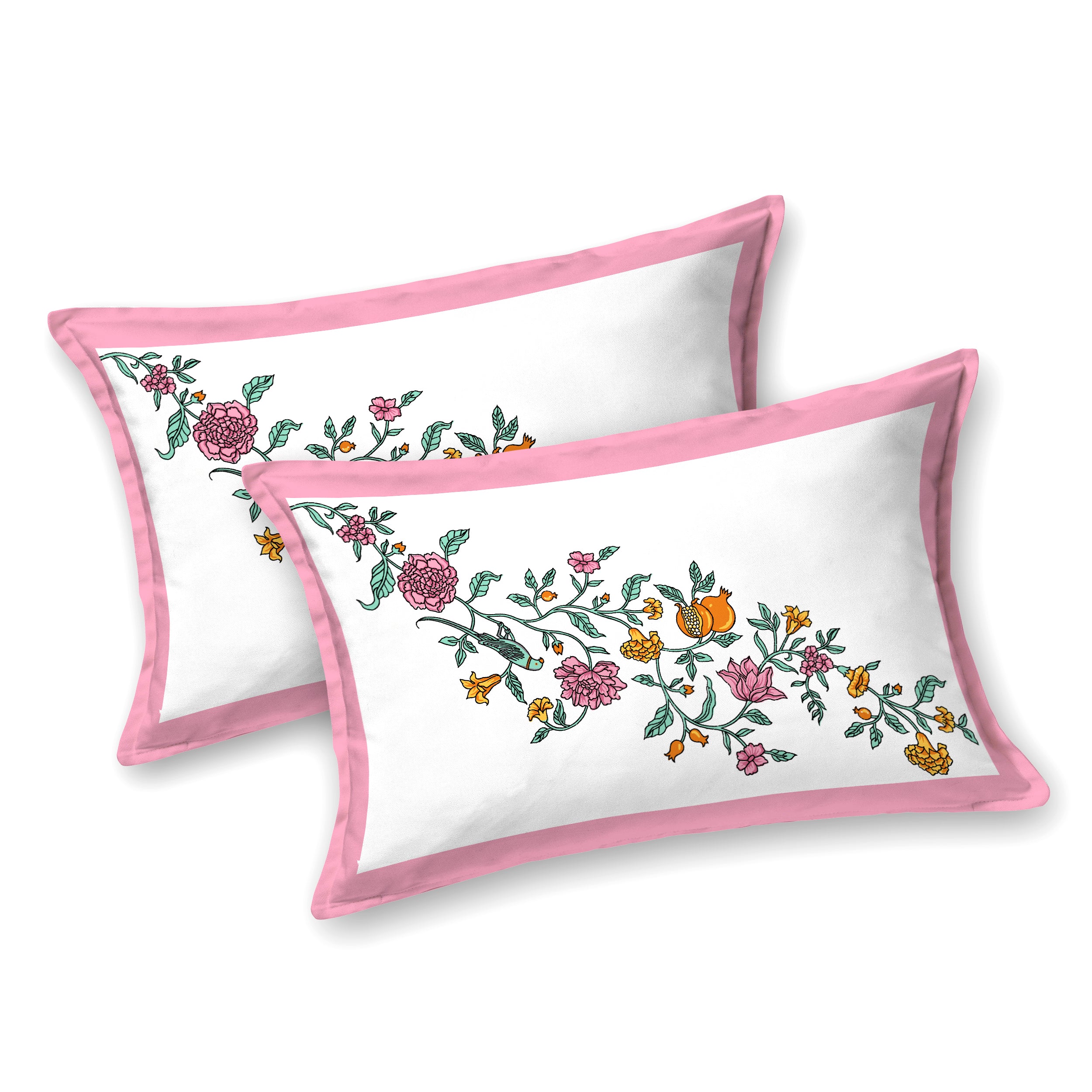 100% Cotton Traditional Floral Printed Bedsheet Multicolor ( Size 100 X 108 )