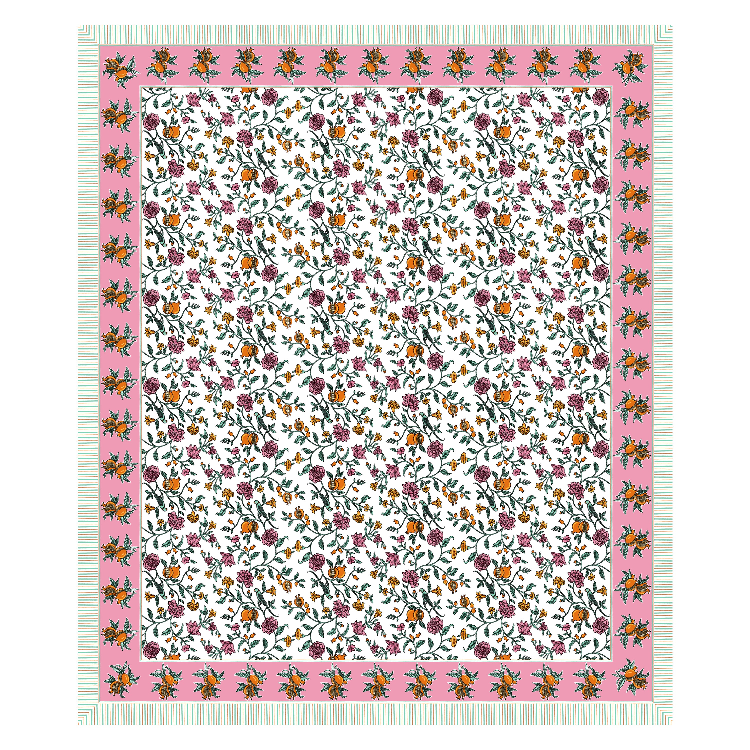 100% Cotton Traditional Floral Printed Bedsheet Multicolor ( Size 100 X 108 )