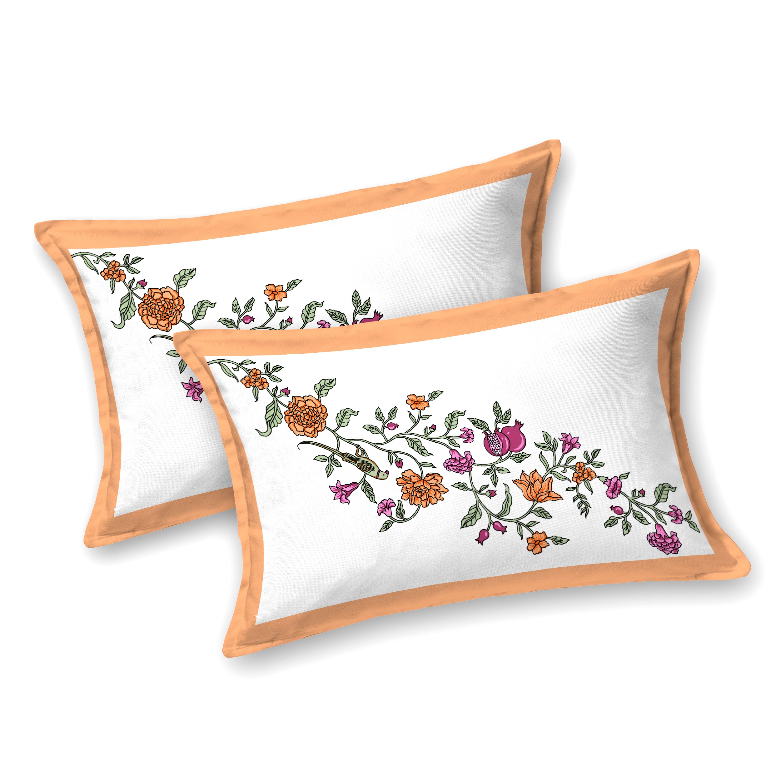 100% Cotton Traditional Floral Printed Bedsheet Multicolor ( Size 100 X 108 )