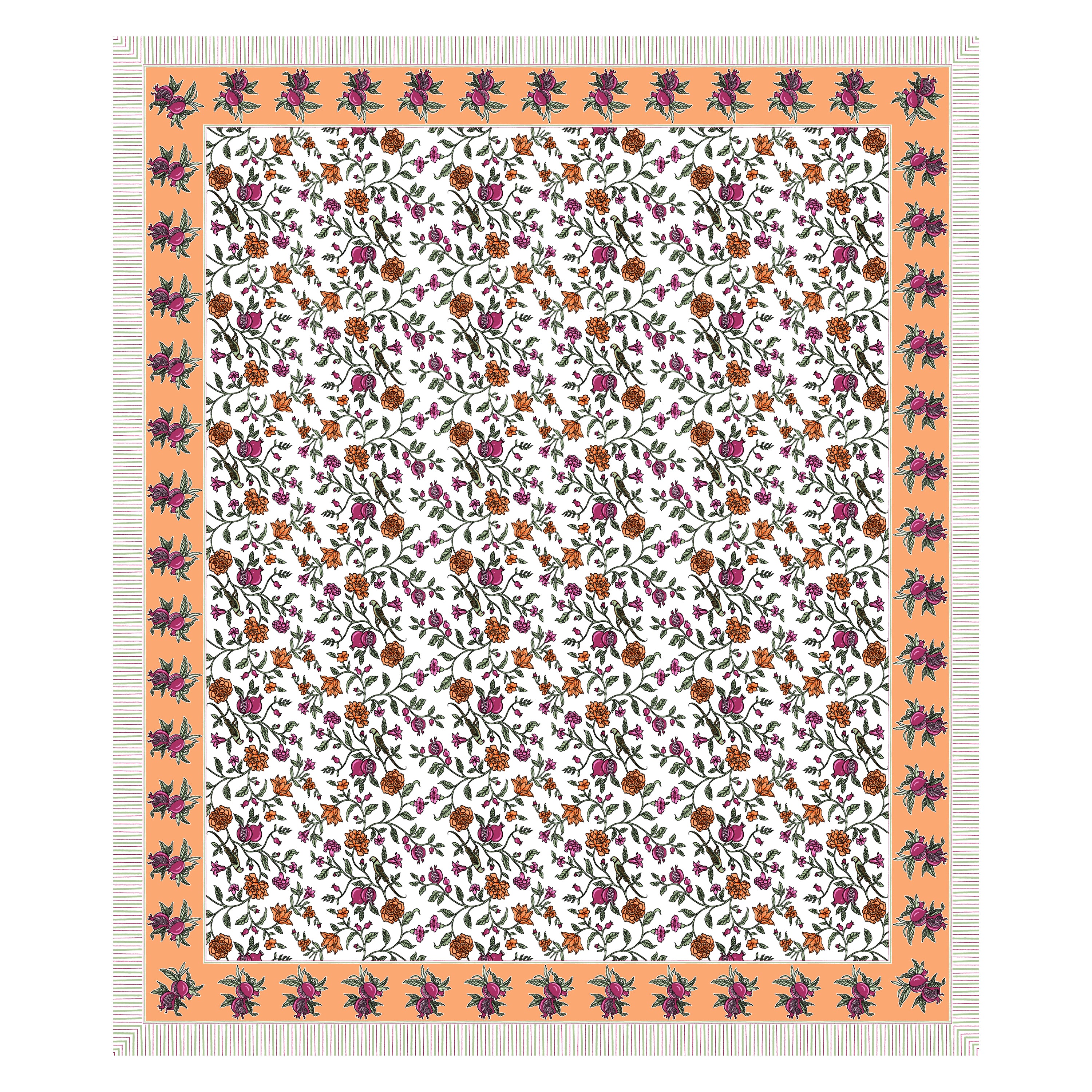 100% Cotton Traditional Floral Printed Bedsheet Multicolor ( Size 100 X 108 )