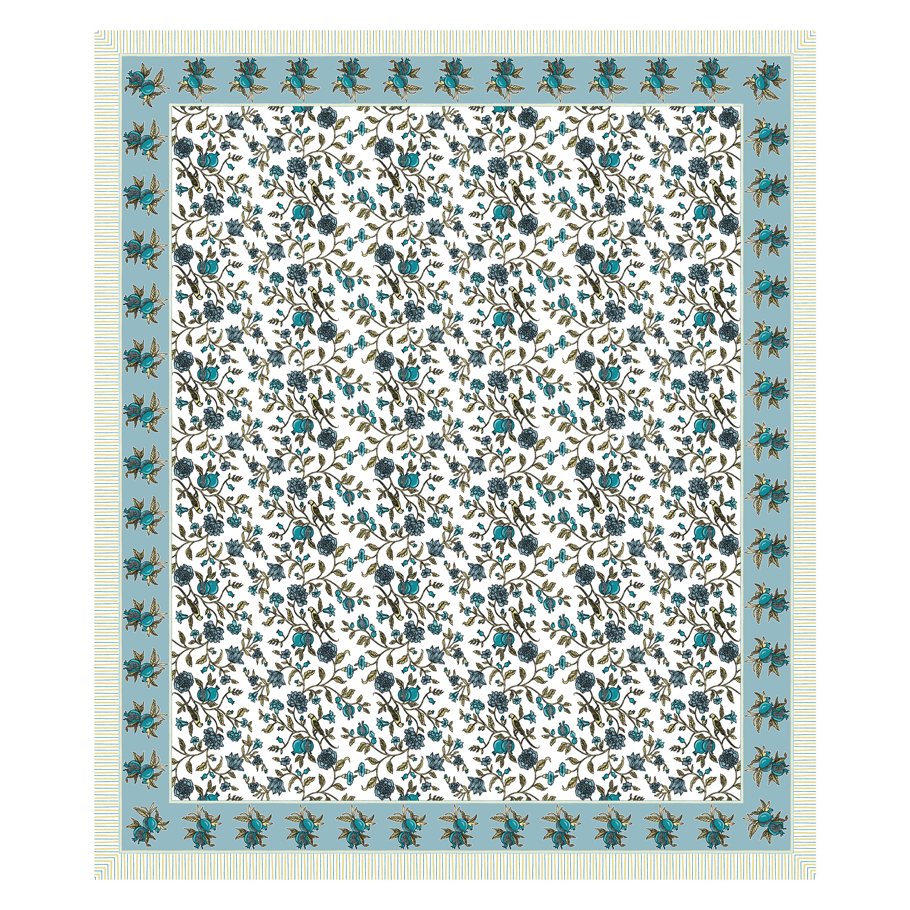 100% Cotton Traditional Floral Printed Bedsheet Multicolor ( Size 100 X 108 )