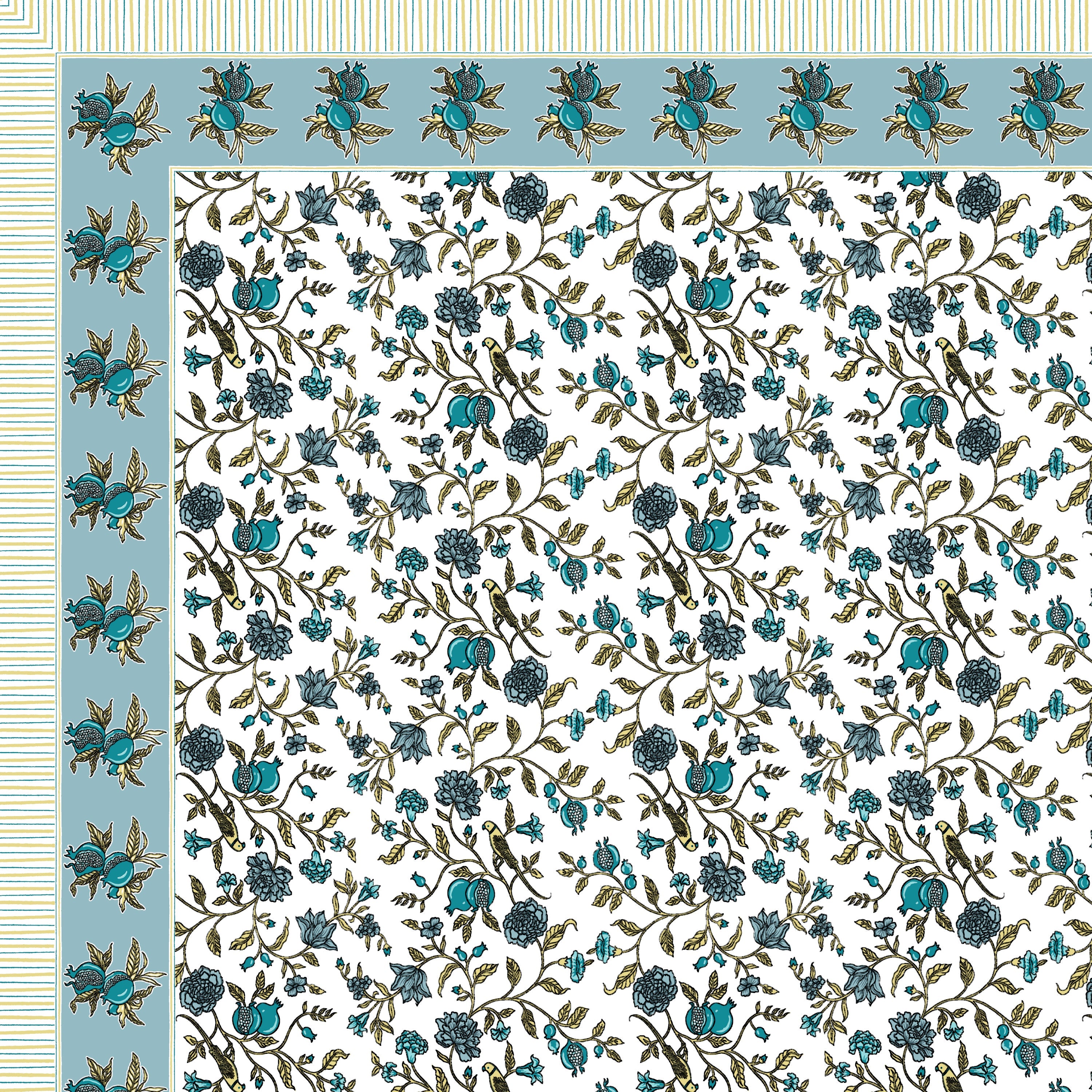 100% Cotton Traditional Floral Printed Bedsheet Multicolor ( Size 100 X 108 )