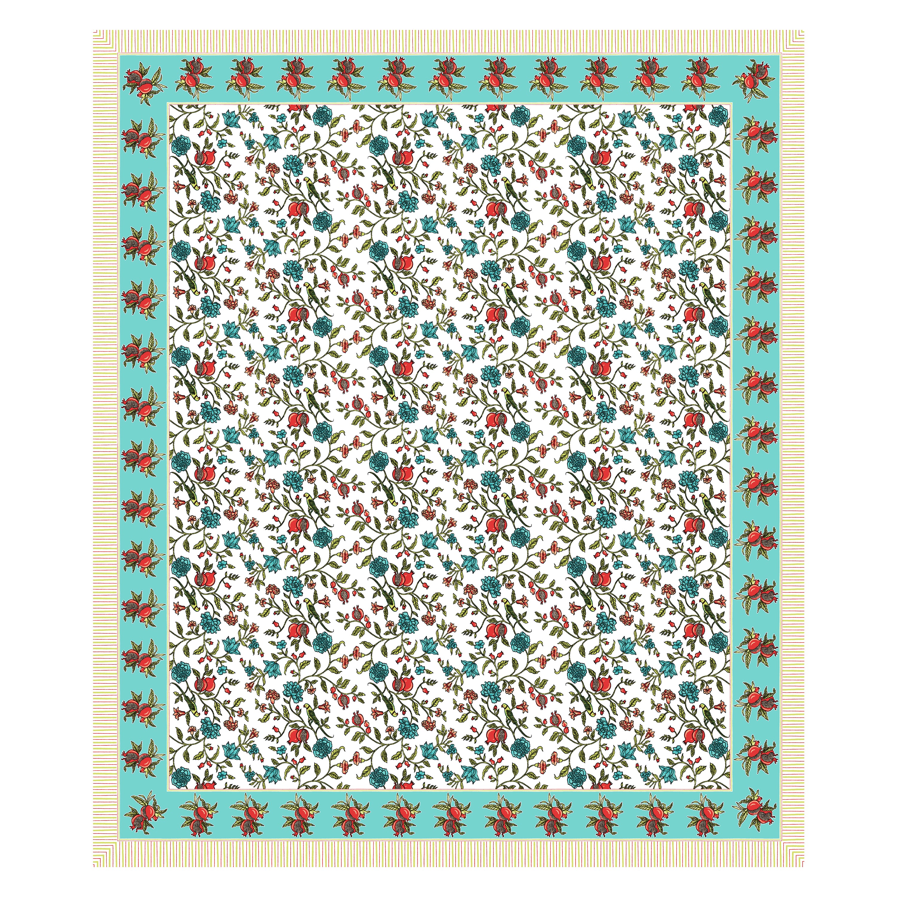 100% Cotton Traditional Floral Printed Bedsheet Multicolor ( Size 100 X 108 )