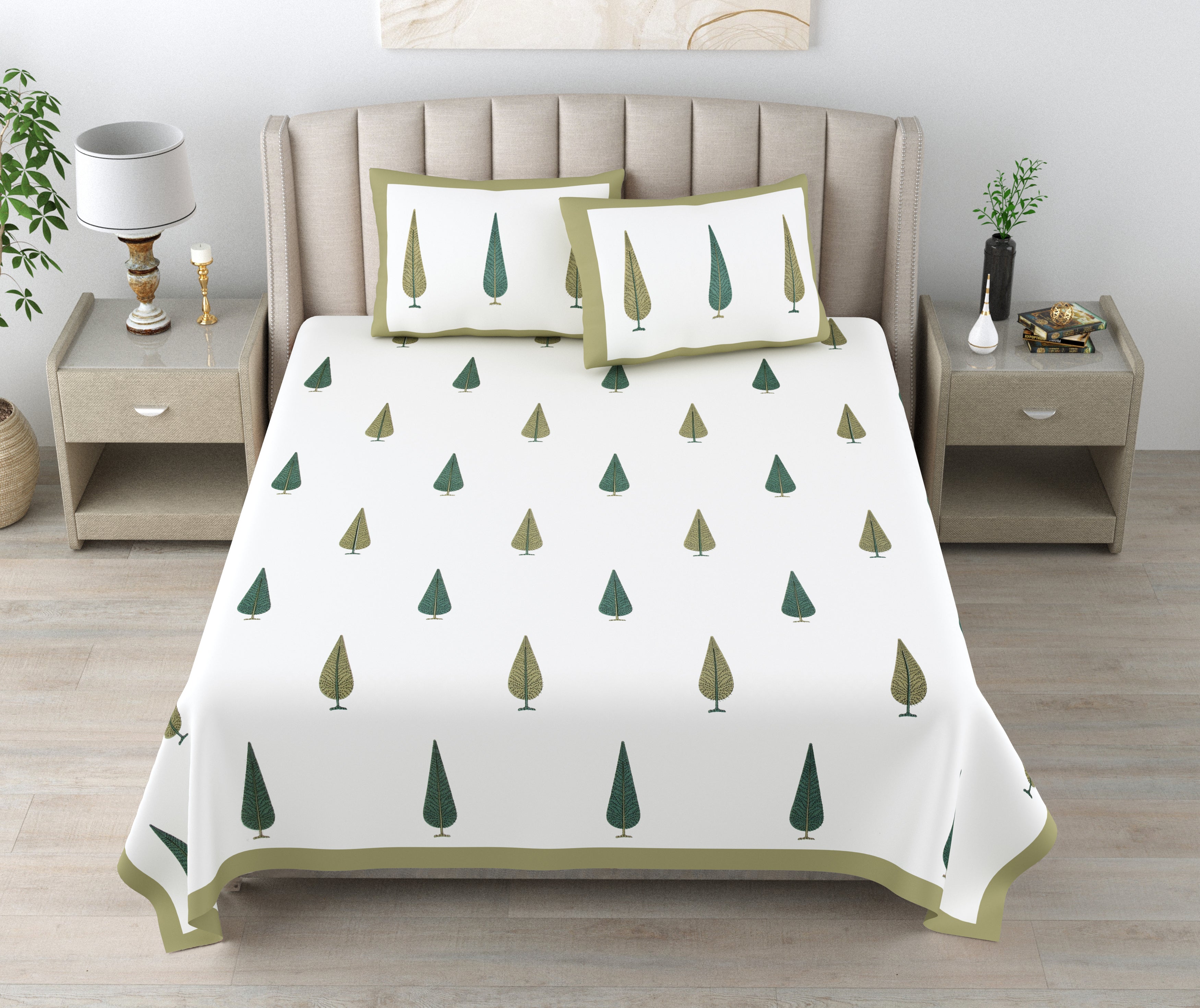 100% Cotton Traditional Floral Printed Bedsheet Multicolor ( Size 100 X 108 )