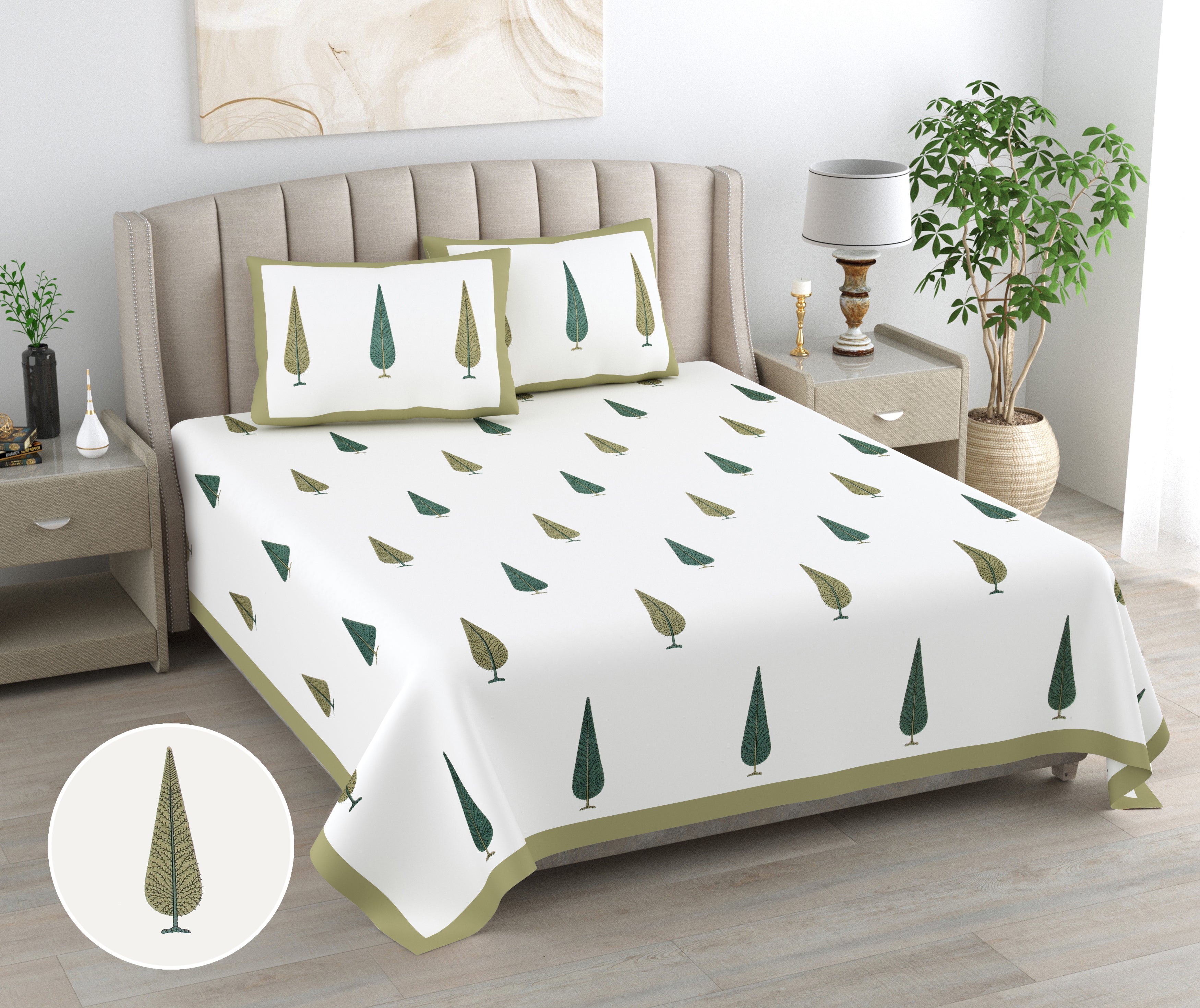 100% Cotton Traditional Floral Printed Bedsheet Multicolor ( Size 100 X 108 )