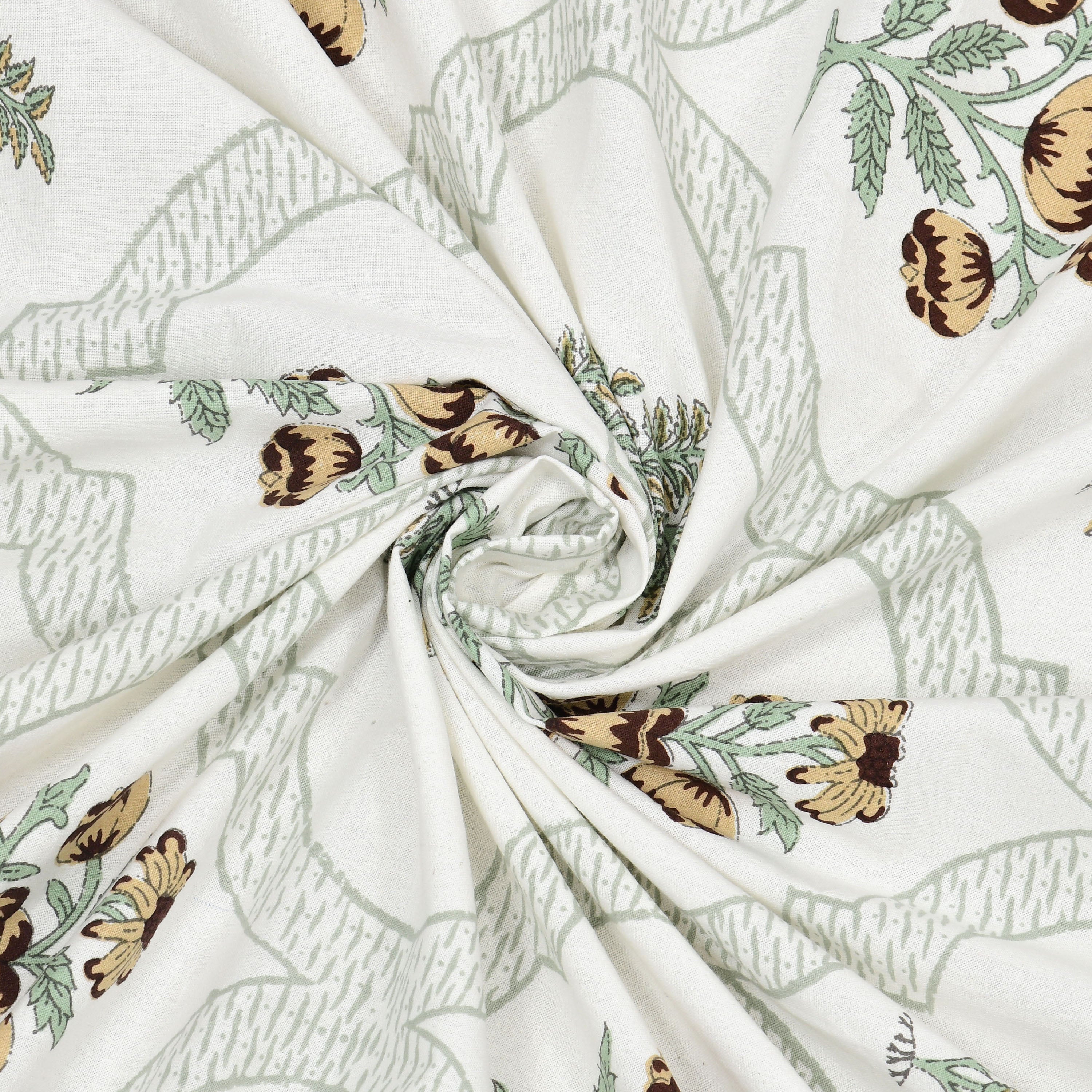 100% Cotton Traditional Floral Printed Bedsheet Multicolor ( Size 100 X 108 )