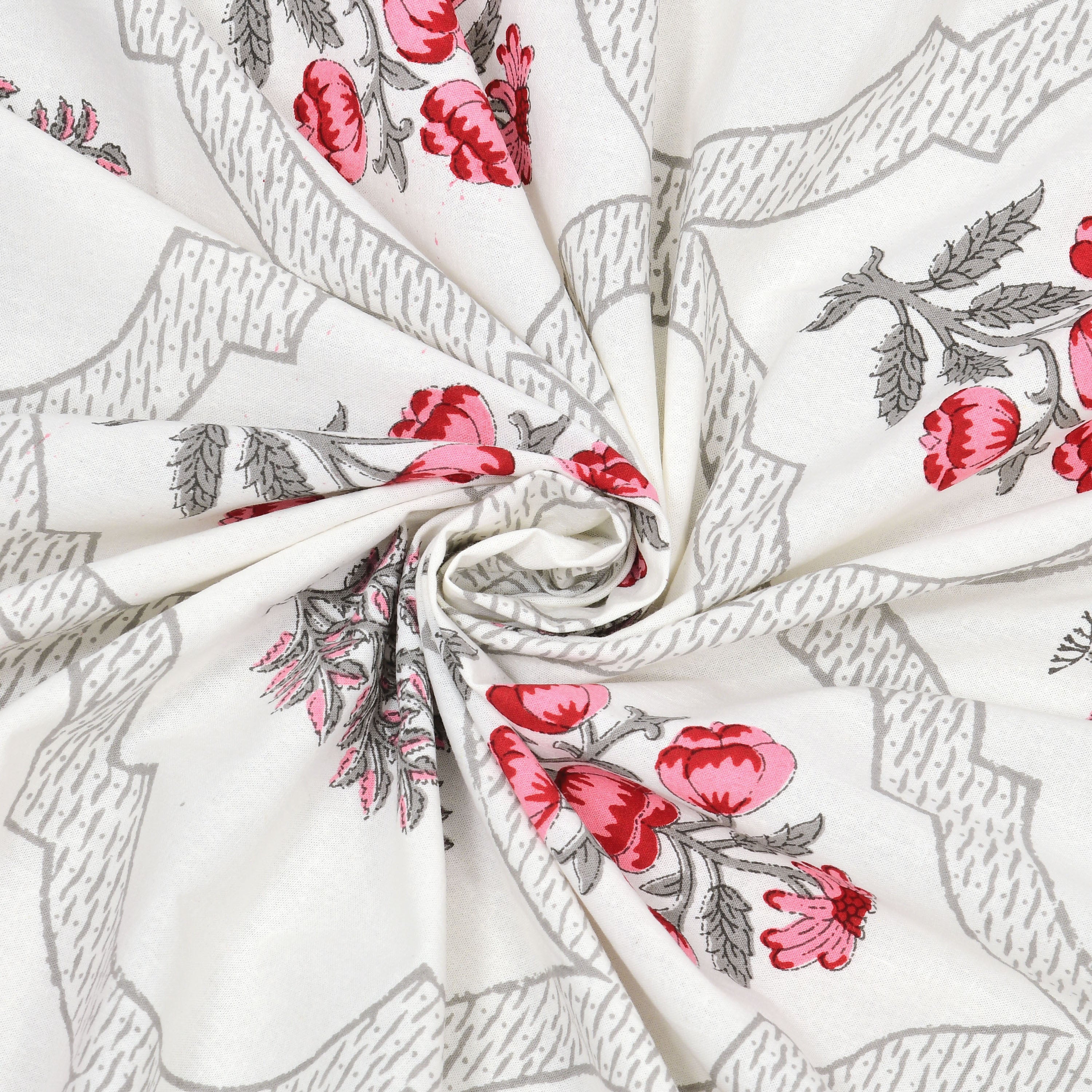 100% Cotton Traditional Floral Printed Bedsheet Multicolor ( Size 100 X 108 )