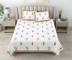 100% Cotton Traditional Floral Printed Bedsheet Multicolor ( Size 100 X 108 )