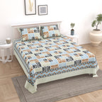 100% Cotton Traditional Floral Printed Bedsheet Multicolor ( Size 100 X 108 )